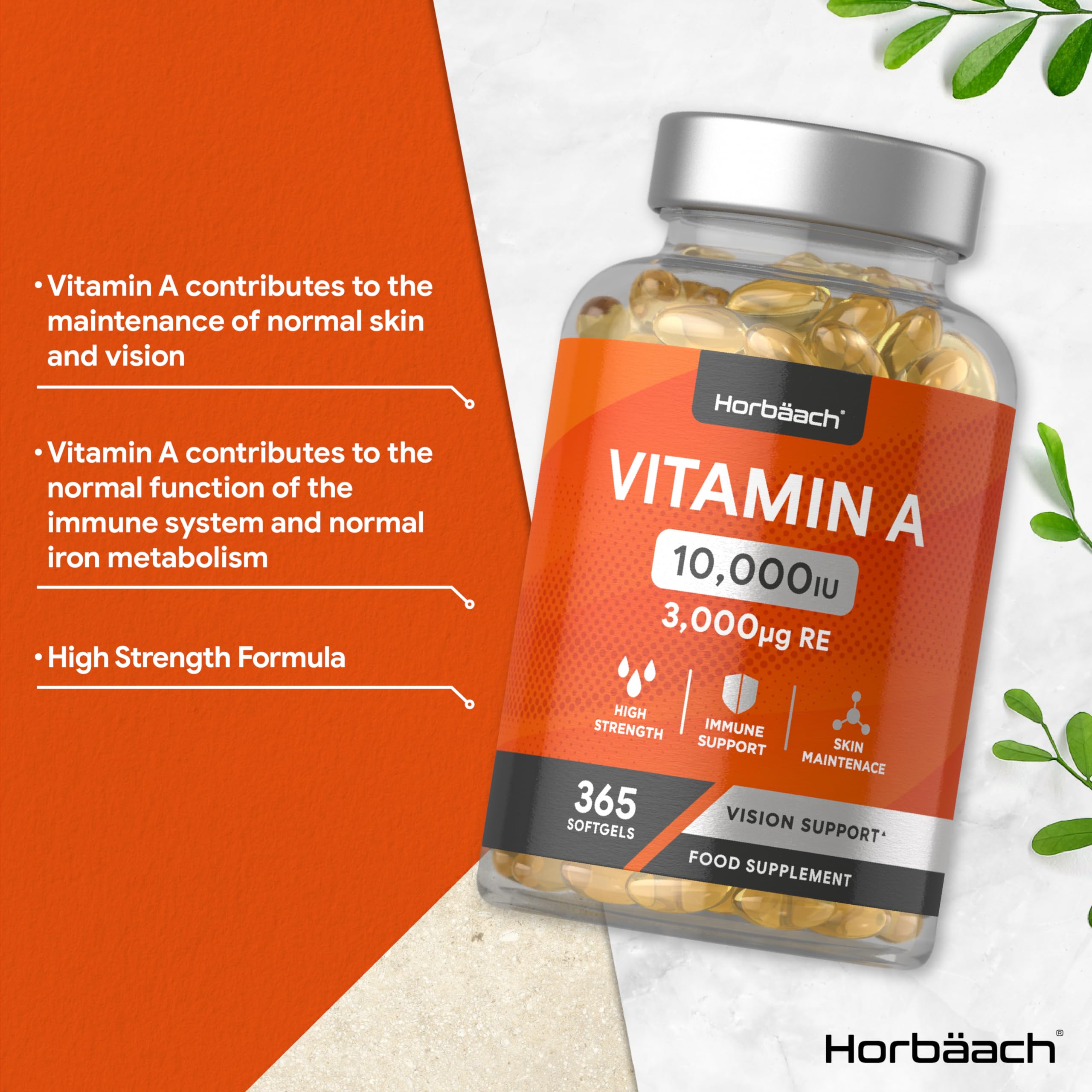 Vitamin A Capsules 10,000iu | 365 Count (1 Year Supply) | High Strength Vitamin A Supplem Horbäach buy supplements canada