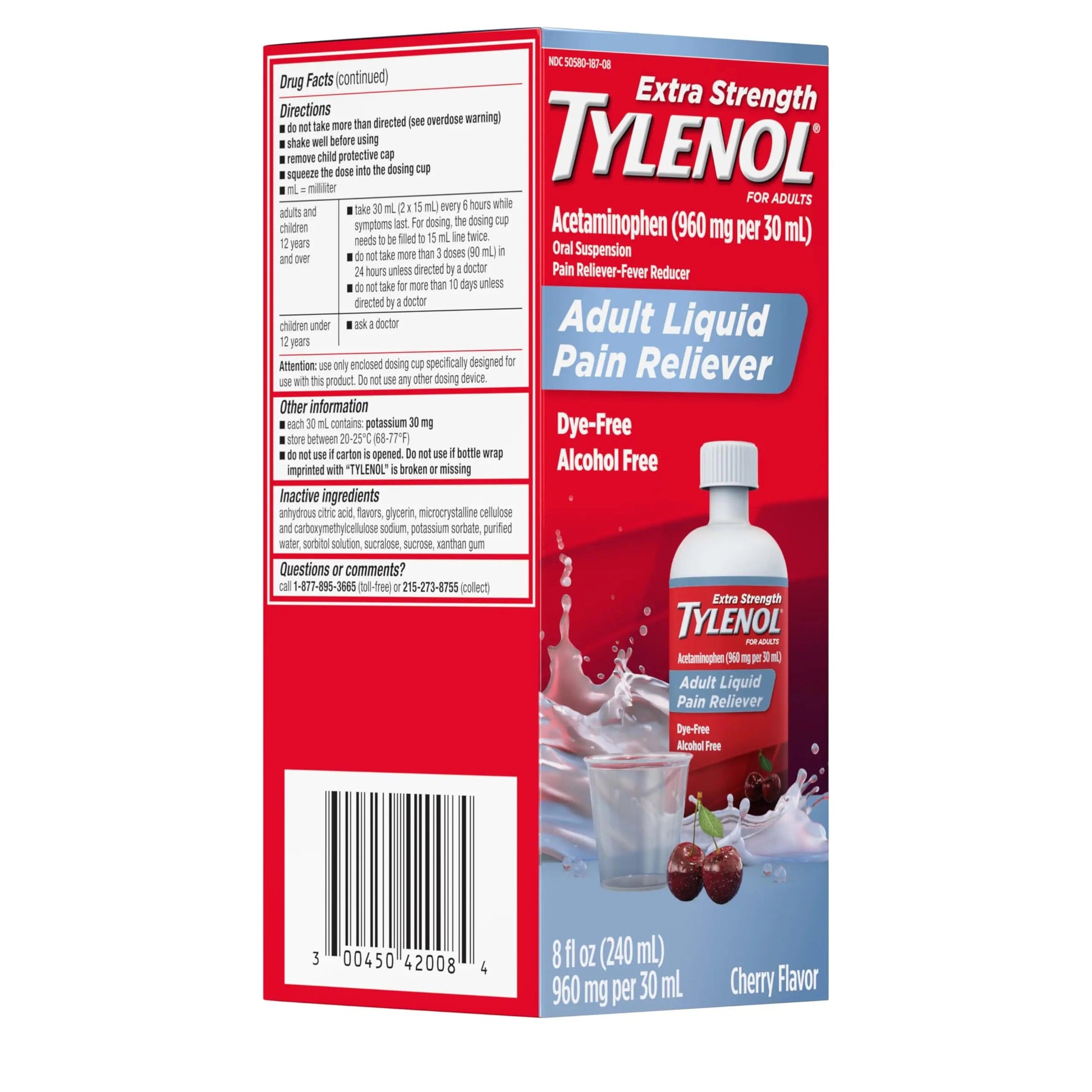 Tylenol Adult Liquid Pain Reliever and Fever Reducer, Extra Strength Liquid Acetaminophen for Fast Pain Relief for Headaches & Other Minor Pain, Cherry Flavor, Dye & Alcohol Free, 8 fl. oz Tylenol buy supplements canada