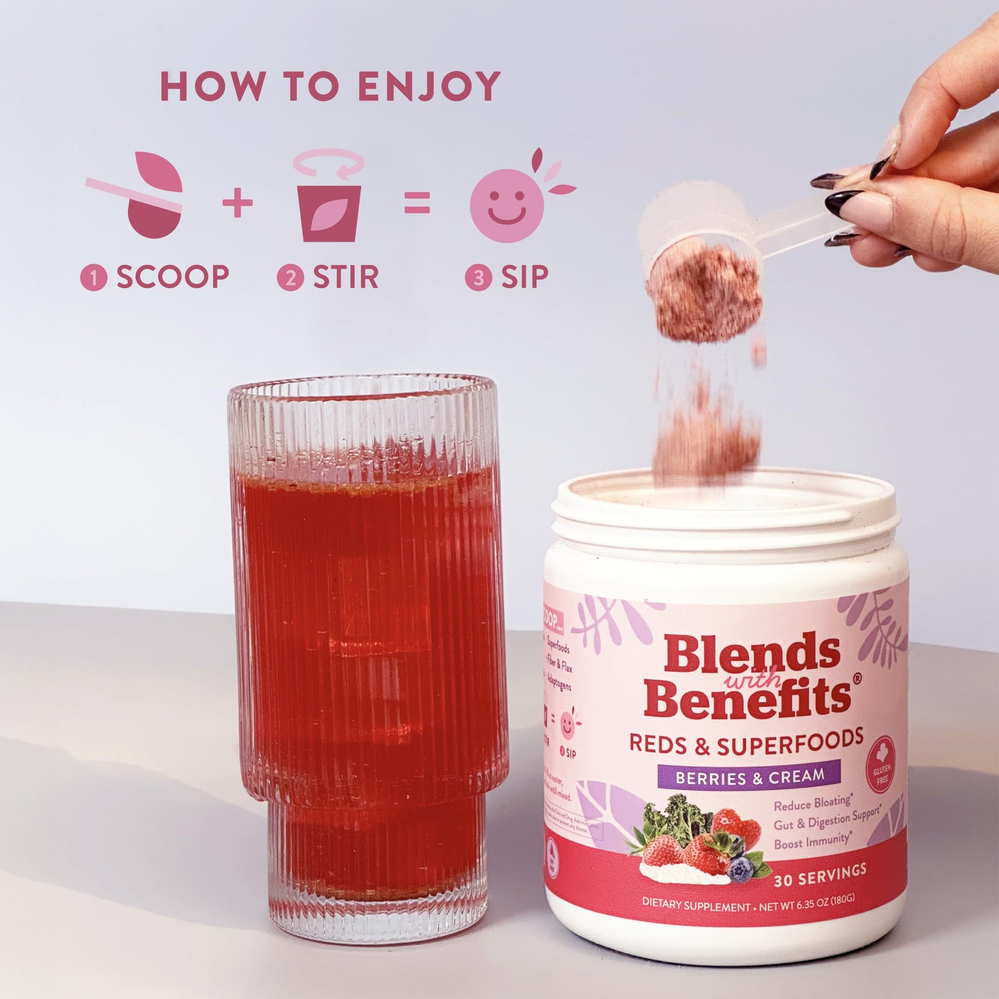 360 Nutrition Blends with Benefits Reds & Superfoods for Natural Antioxidants and Polyphenols, with Fruits & Veggies, Probiotics Digestion, Daily Energy - Berries & Cream - 30 Servings 360 Nutrition buy supplements canada