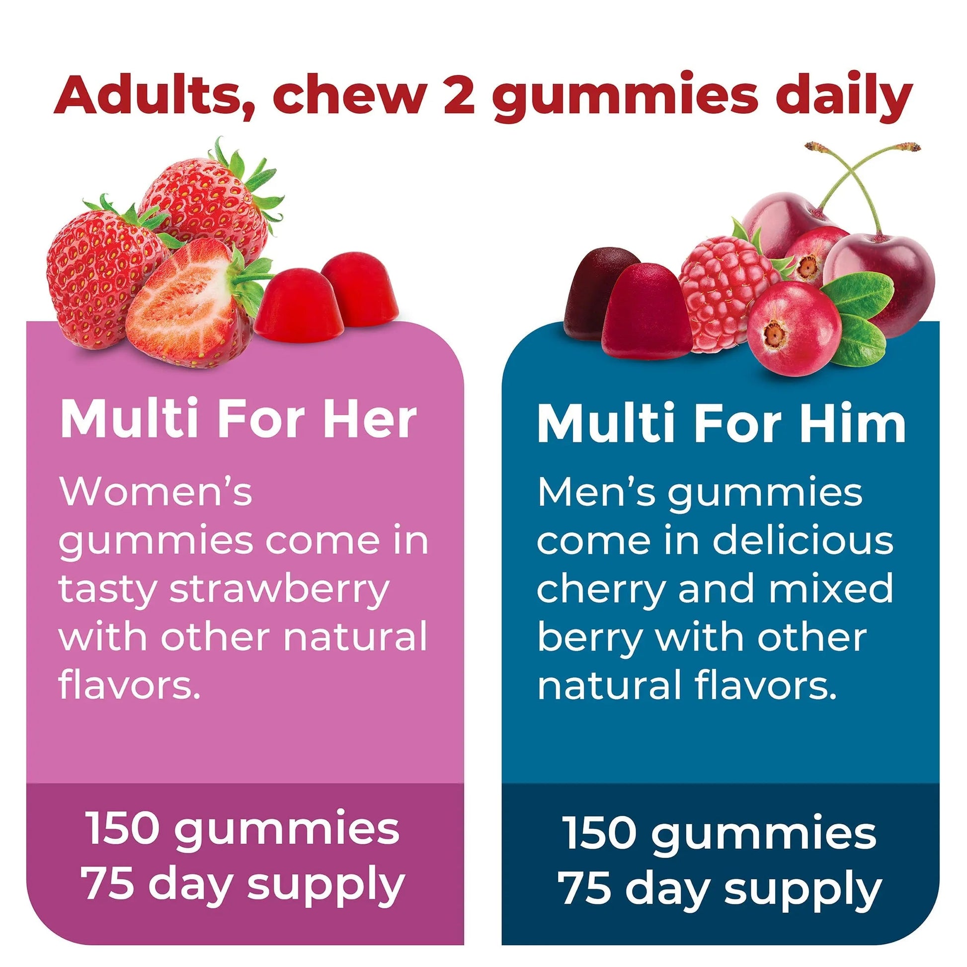 Nature Made Multivitamin Gummies Combo Pack for Him & Her, Tasty Men & Womens Multivitamin with Vitamin C, Vitamin D3, B Vitamins Nature Made buy supplements canada