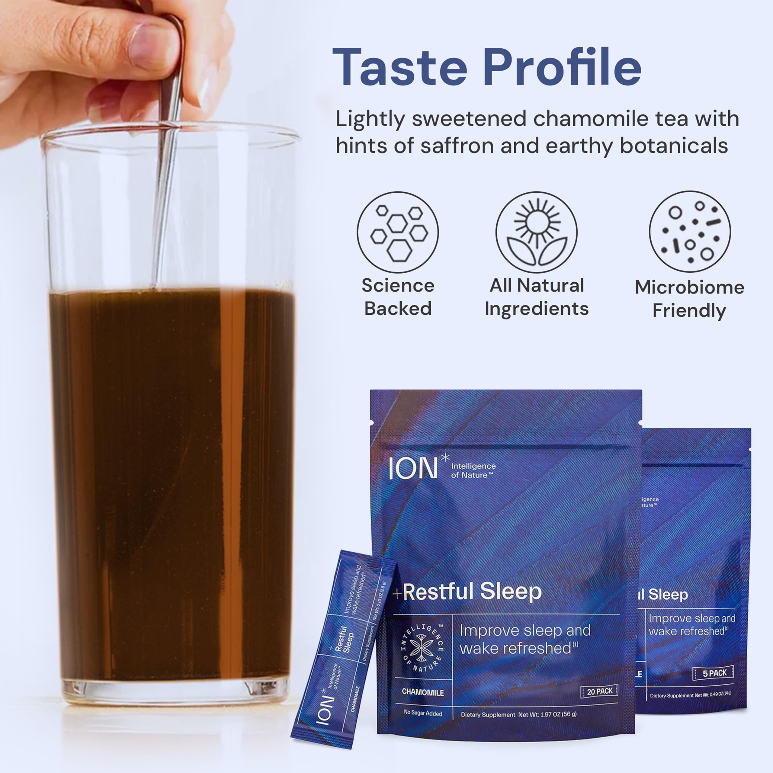 ION* Intelligence of Nature Restful Sleep - Ashwagandha Calm Sleep Aid Powder Drink Mix for Restful Night with Magnesium and L Theanine for Women and Men - 5 Packets ION* Intelligence of Nature buy supplements canada