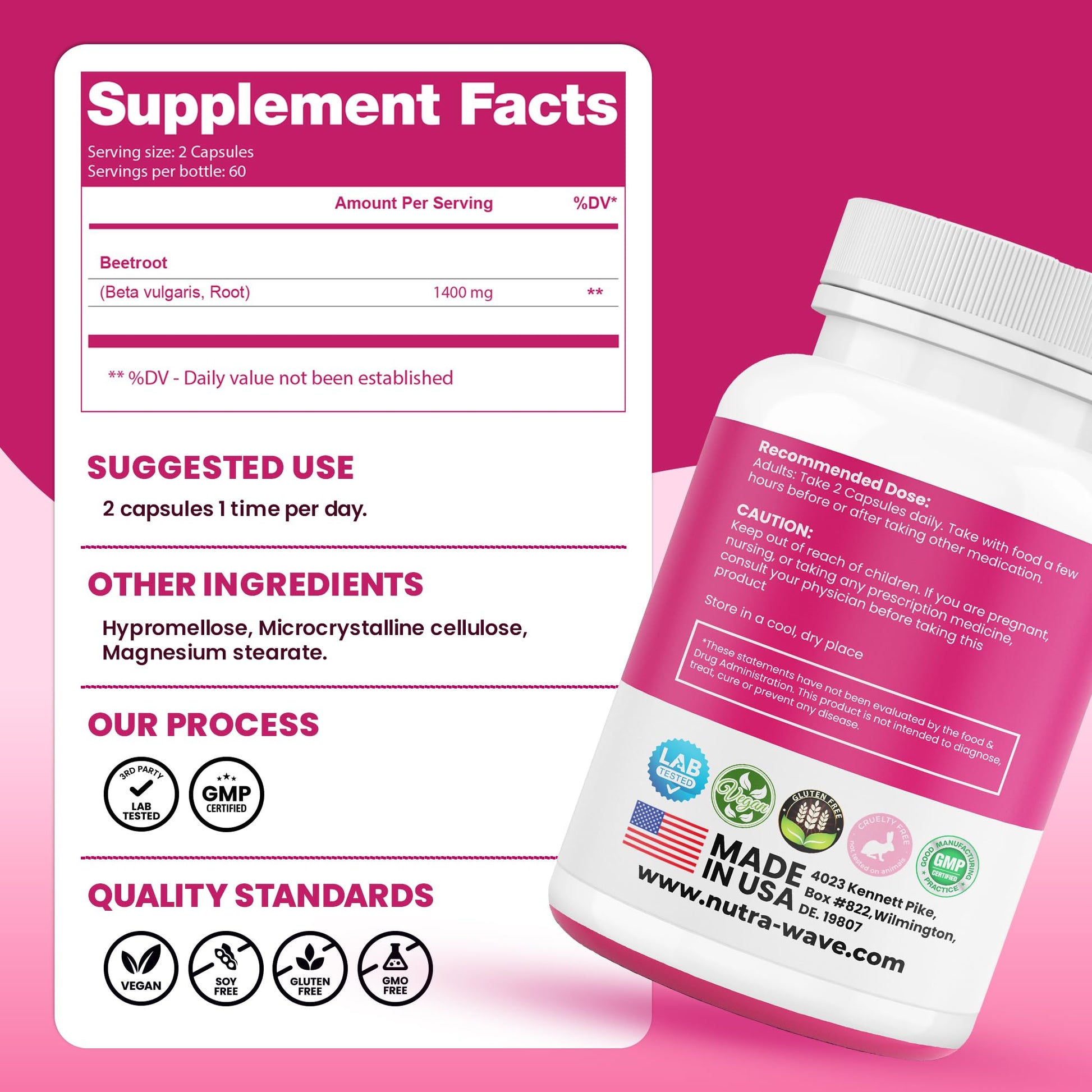 Nutra Wave 1400mg Organic Beet Root Capsules Per Serving – Nitric Oxide Booster for Men – Supports Blood Pressure, Energy, Circulation & Heart Health – Non-GMO, Vegan – 120 Capsules / 60 Day Supply Nutra Wave buy supplements canada