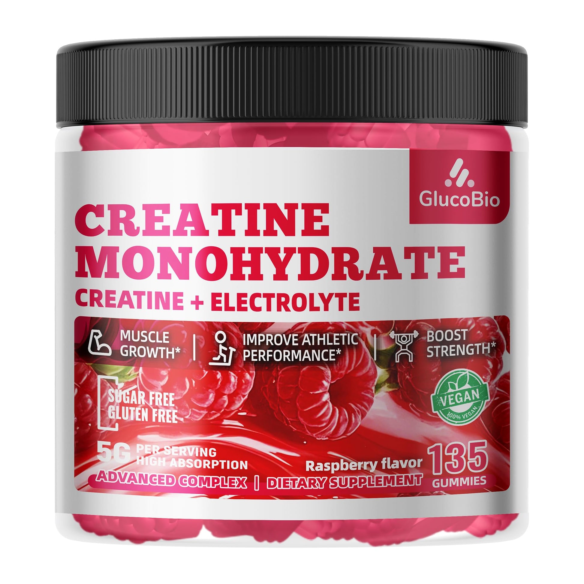 GlucoBio Creatine Monohydrate Gummies (5g) – Pre-Workout Energy & Muscle Growth Support for Men & Women GlucoBio buy supplements canada