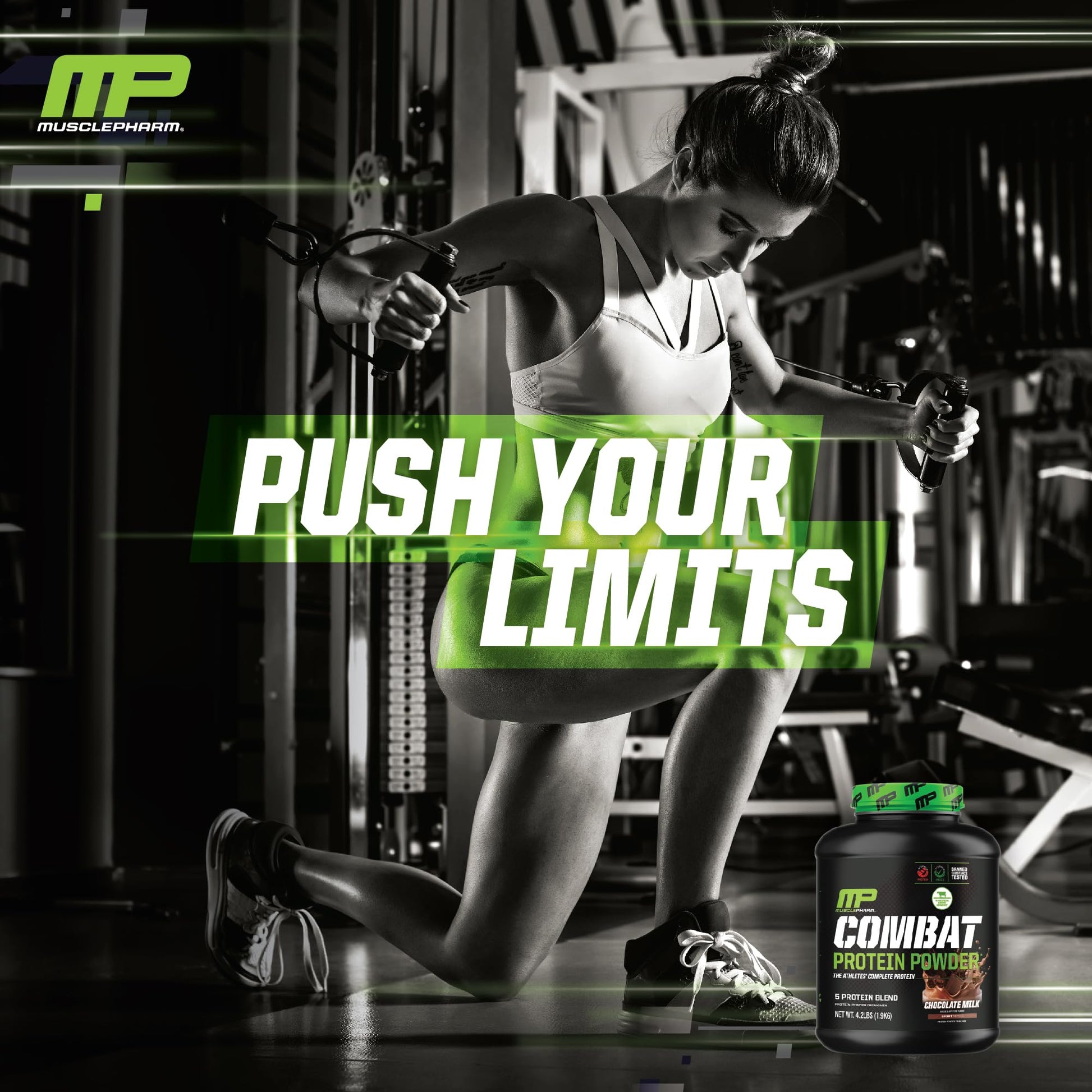 MusclePharm Combat Protein Powder, Chocolate Milk Flavor, Fuels Muscles for Productive Workouts, 5 Protein Sources including Whey Protein Isolate & Egg Albumin, Gluten Free, 4.2 lb, 52 Servings Muscle Pharm buy supplements canada