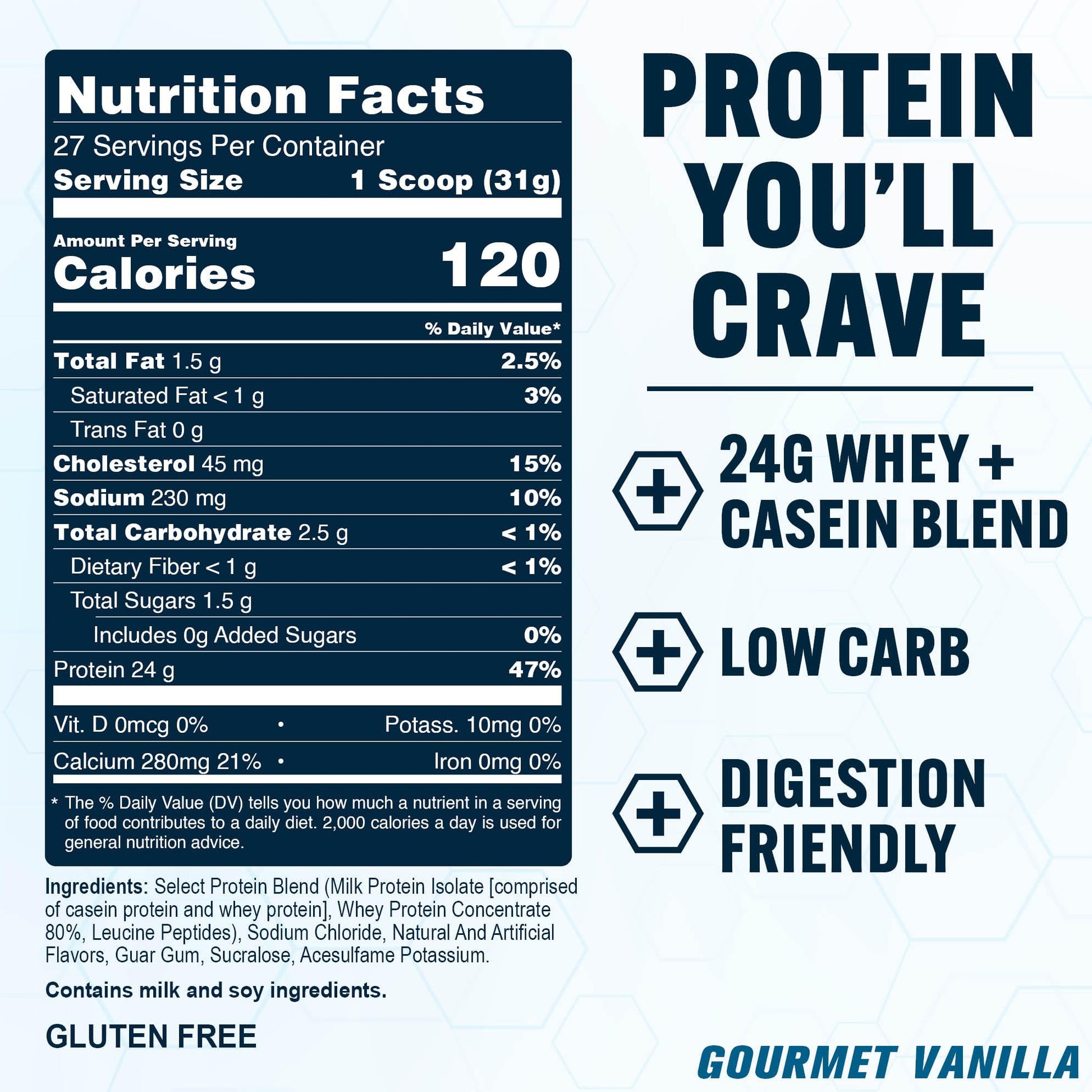 PEScience Select Protein Powder, Whey and Casein Blend, Lean Protein Powder for Women and Men, Low Calorie, Low Carb, Keto Friendly, Gluten Free, Gourmet Vanilla - 27 Servings PEScience buy supplements canada