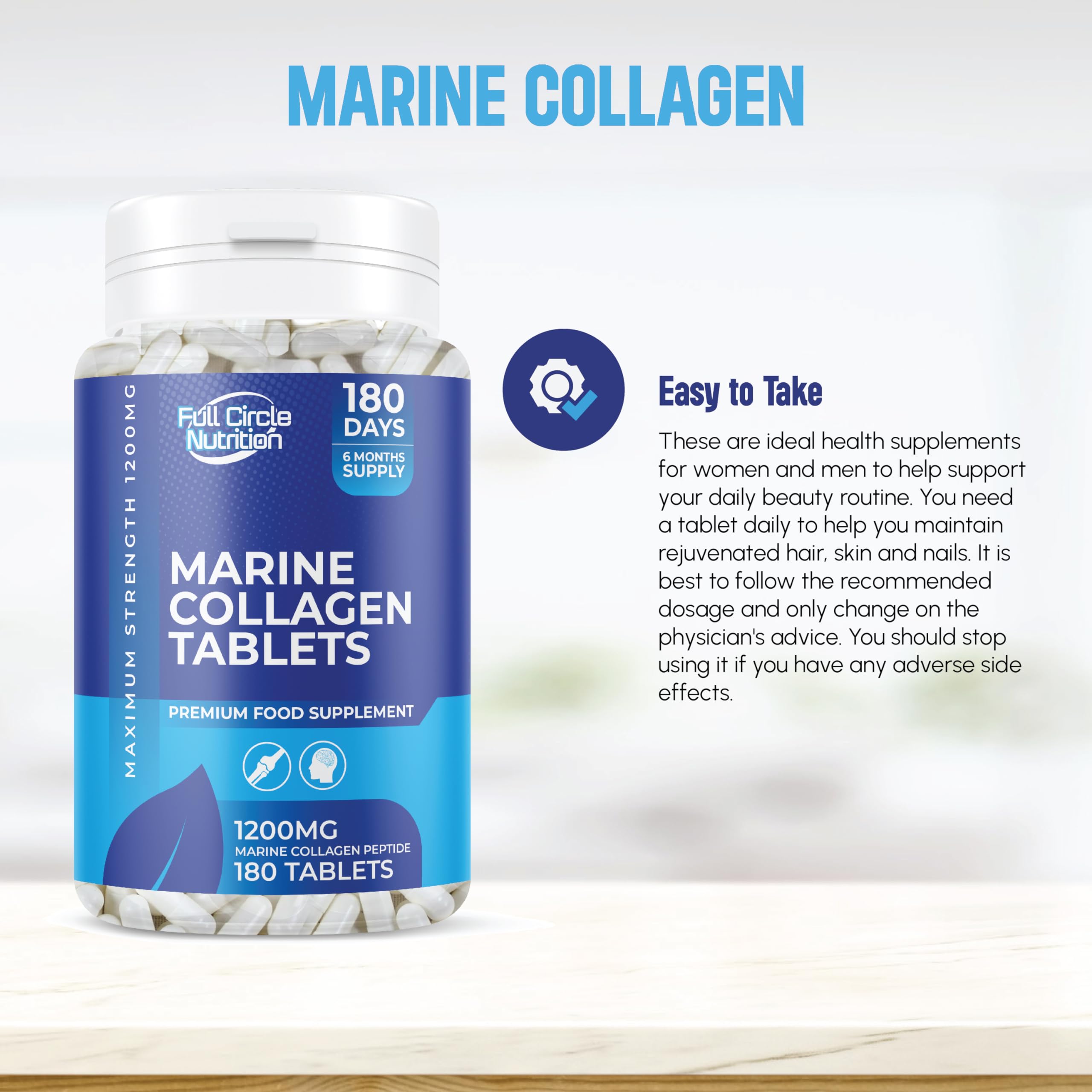 Marine Collagen Tablets 1200MG - 2400MG - 180 Days Supply Generic buy supplements canada