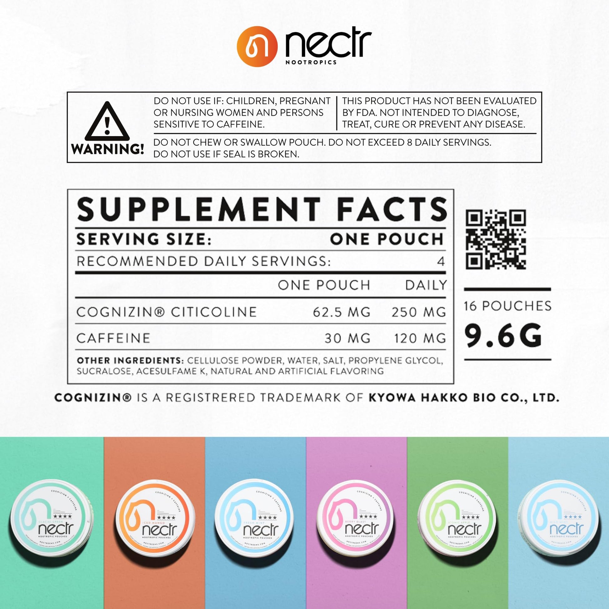 Nectr Energy Nootropic Pouches – Berry Blast Flavored, Caffeine Pouches with Cognizin® Citicoline. Sugar-Free Brain Treats. Smooth, Sustained Focus & Energy Supplement - 1 Puck of 16pcs Nectr buy supplements canada