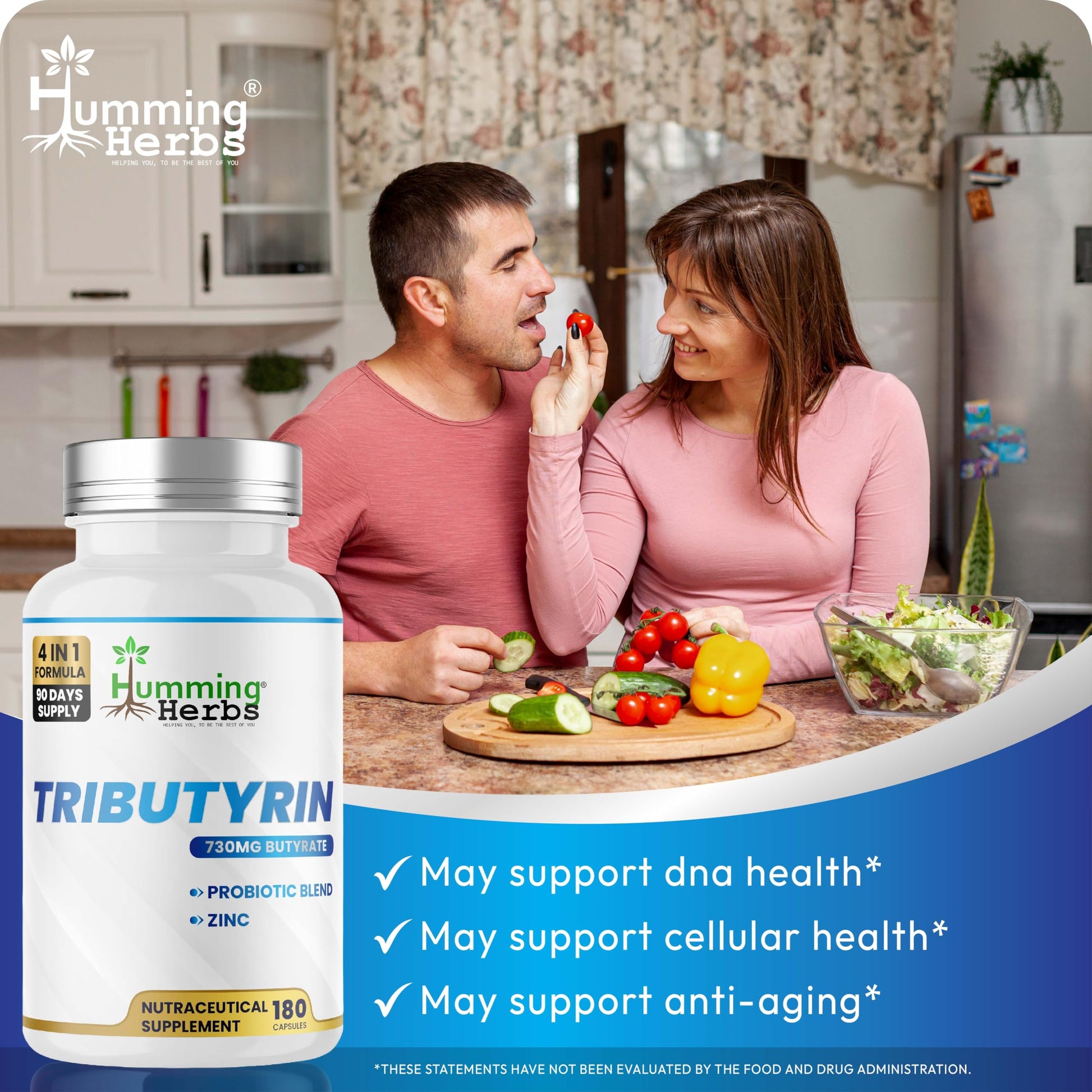 Humming Herbs Tributyrin Complex — 850 mg per Serving (95% Pure, yielding 731 mg Butyrate) with L-Glutamine, Zinc L-Carnosine, FOS & Probiotic Blend (180) Humming Herbs buy supplements canada