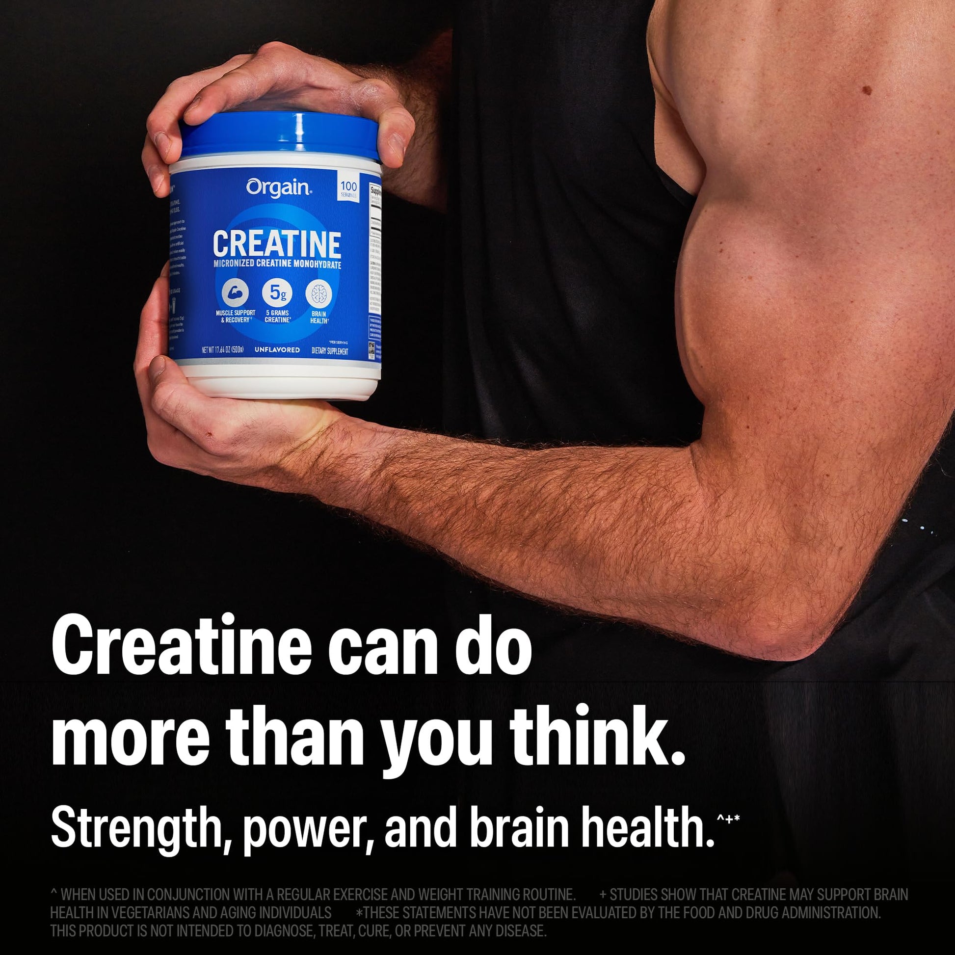 Orgain Creatine Monohydrate Micronized Powder, 100 Servings, Unflavored, Supports Muscle Growth, Post Workout Recovery and Brain Health, No Artificial Additives, for Men & Women, Vegan Orgain buy supplements canada