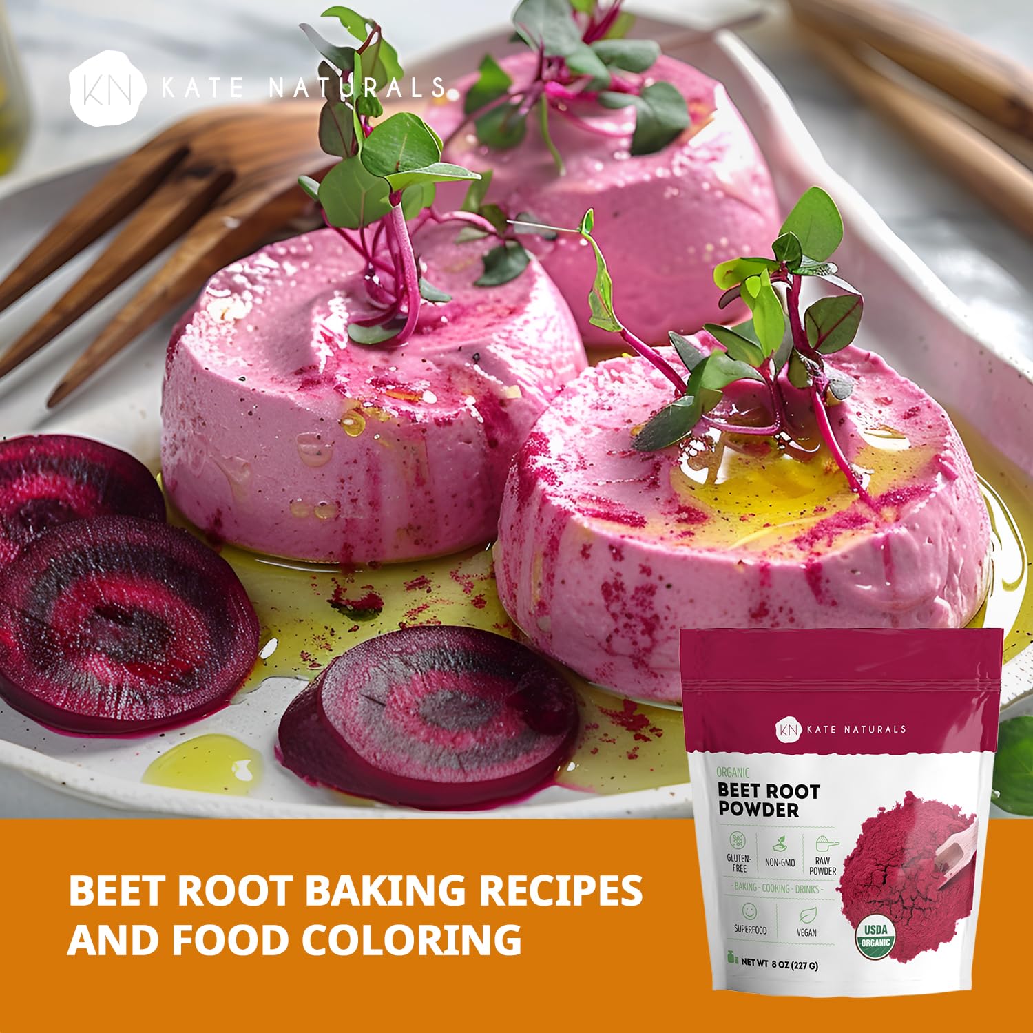 Kate Naturals Organic Beet Root Powder for Smoothies, Baking & Juice. Raw Beetroot Superfood & Natural Red Food Coloring Kate Naturals buy supplements canada
