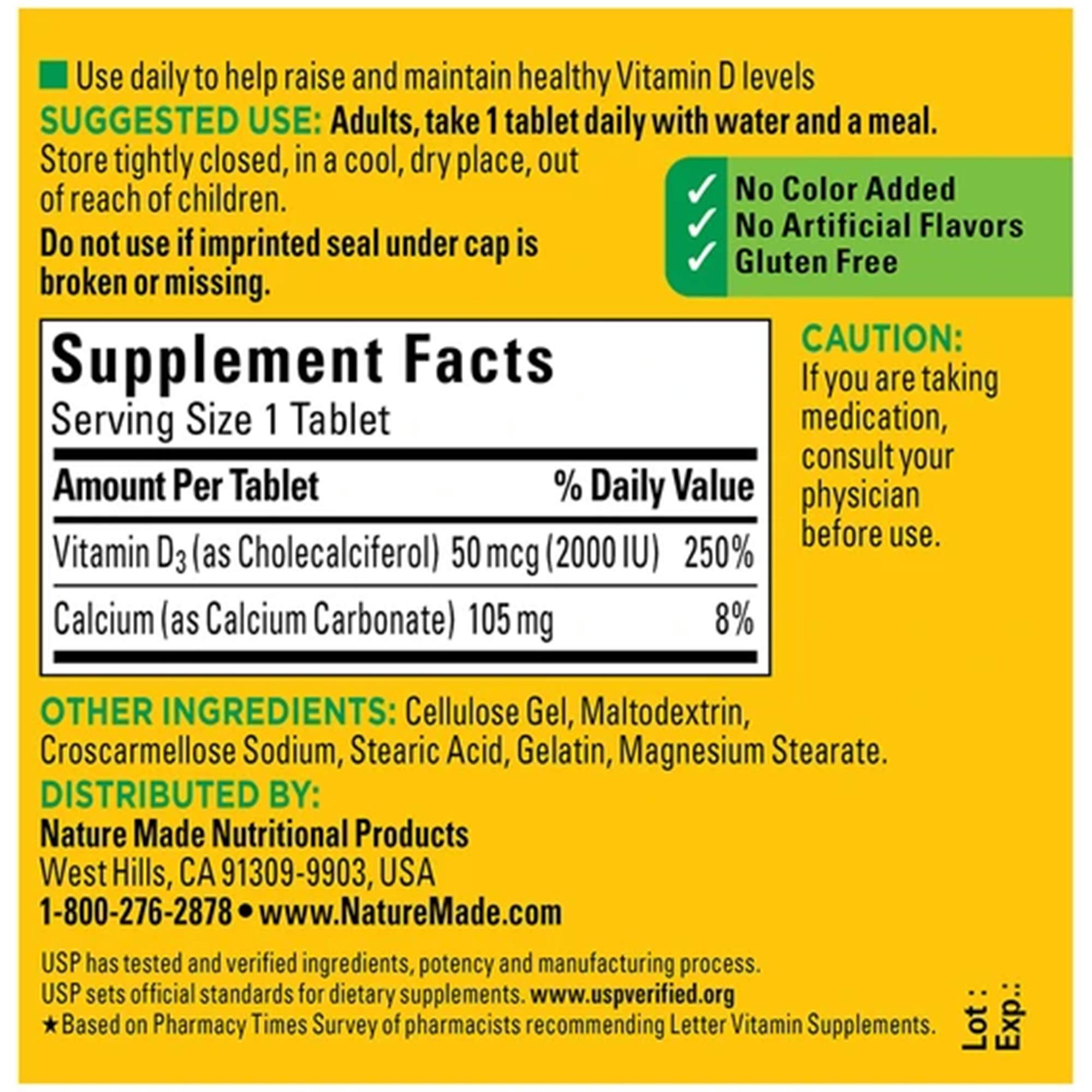 Nature Made Vitamin D3 2000iu 320 Ct. Soft Gels (Packaging May Vary) Nature Made buy supplements canada