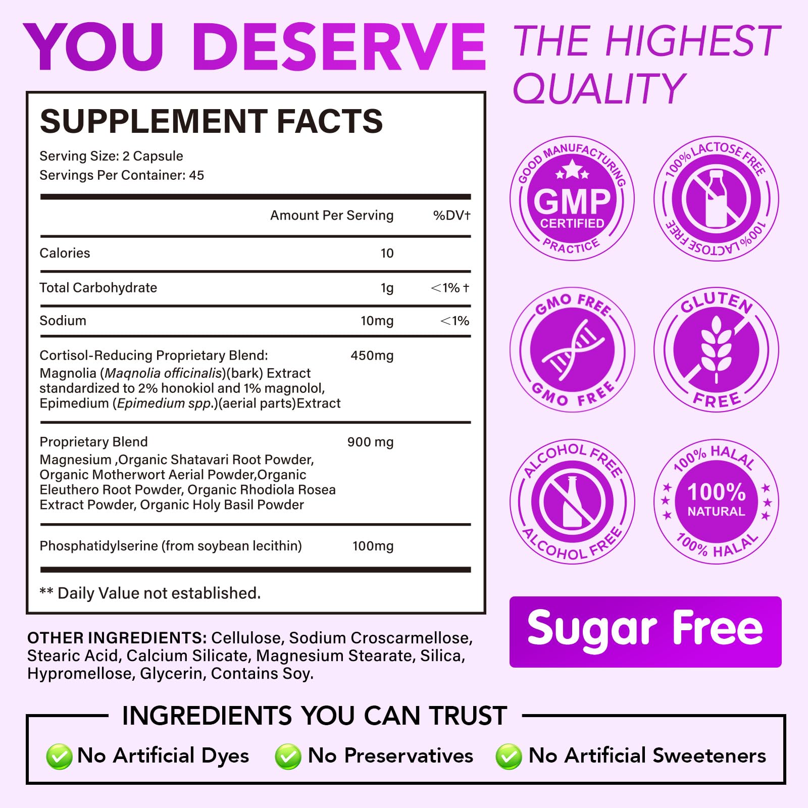 BUCAOAGU Cortisol Supplements for Women - Cortisol Reducer & Stress Support - Magnolia Bark, Rhodiola Rosea, Holy Basil, Magnesuim, Phosphatidylserine - Hormone Balance & Mood, Focus, Sleep Support BUCAOAGU buy supplements canada