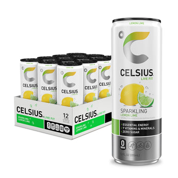 CELSIUS Sparkling Lemon Lime, Functional Essential Energy Drink, 12 Fl Oz (Pack of 12) CELSIUS buy supplements canada