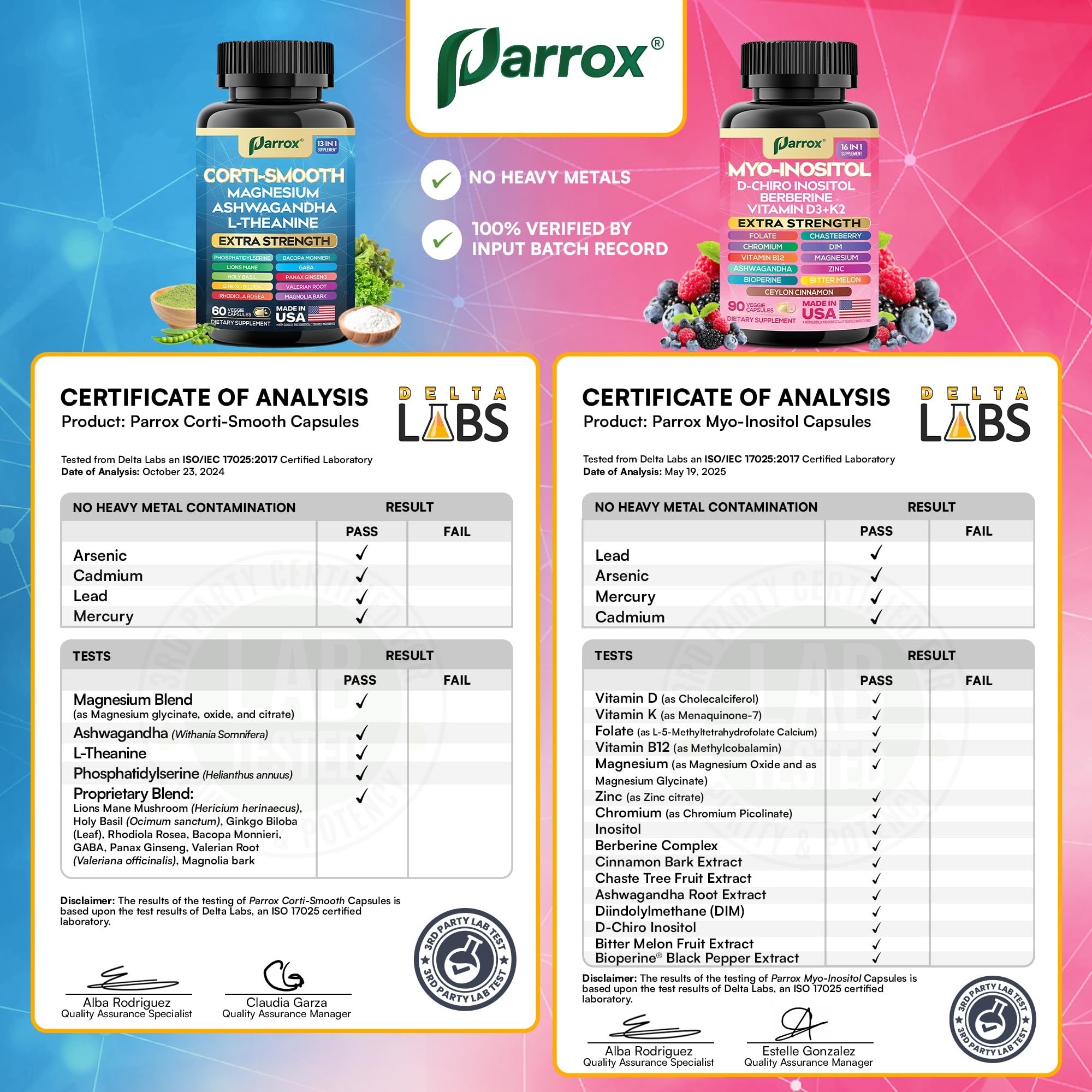 Parrox Cortisol & Myo-Inositol Supplement Bundle, Soothe & Smooth Bundle, 13-in-1 Cortisol Balance, Magnesium, Ashwagandha, L-Theanine, D-Chiro Inositol, Folate, Berberine, Chasteberry (150 Capsules) Parrox buy supplements canada