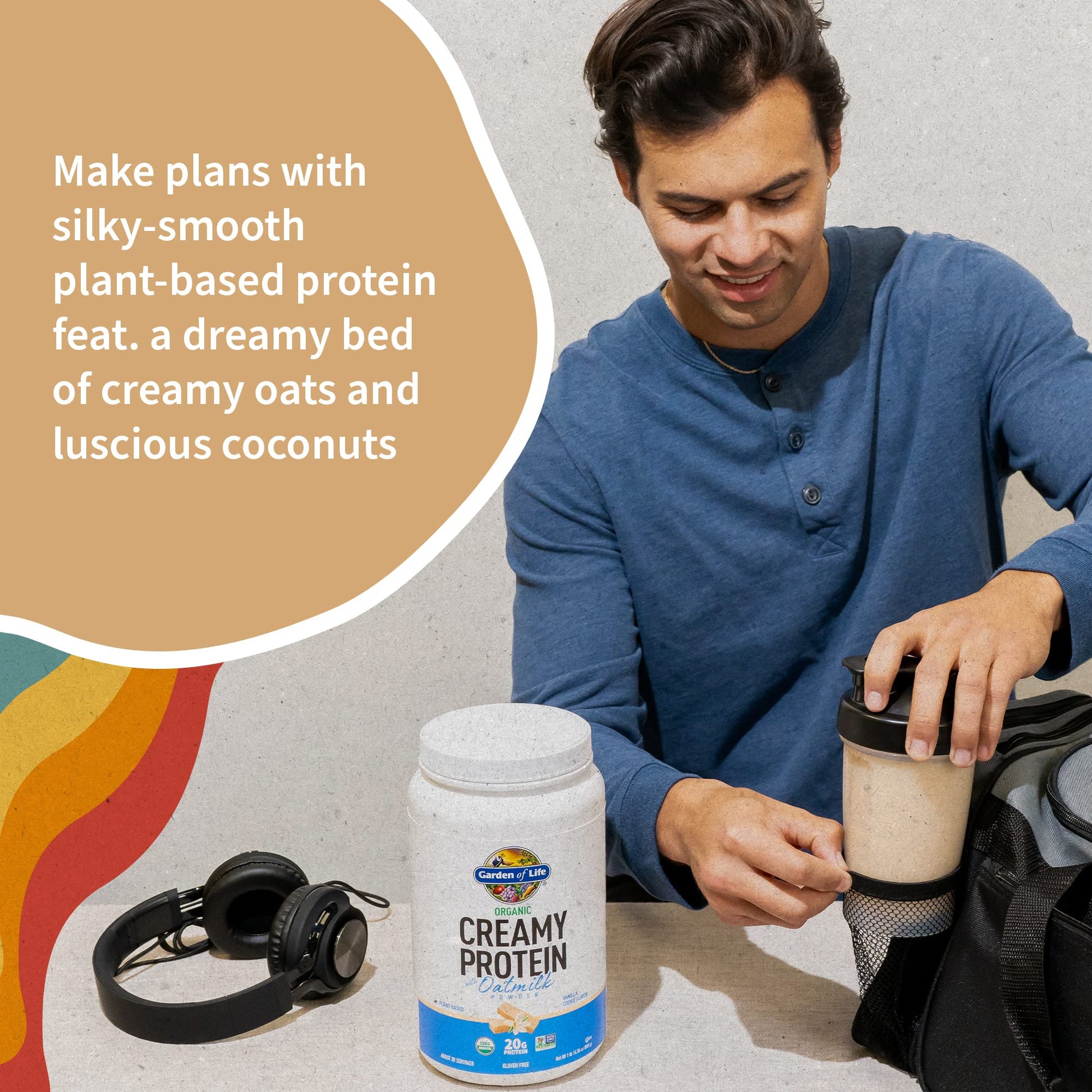 Garden of Life Creamy Vanilla Cookie Protein Powder + Oatmilk 20g Organic Vegan Plant Garden of Life buy supplements canada