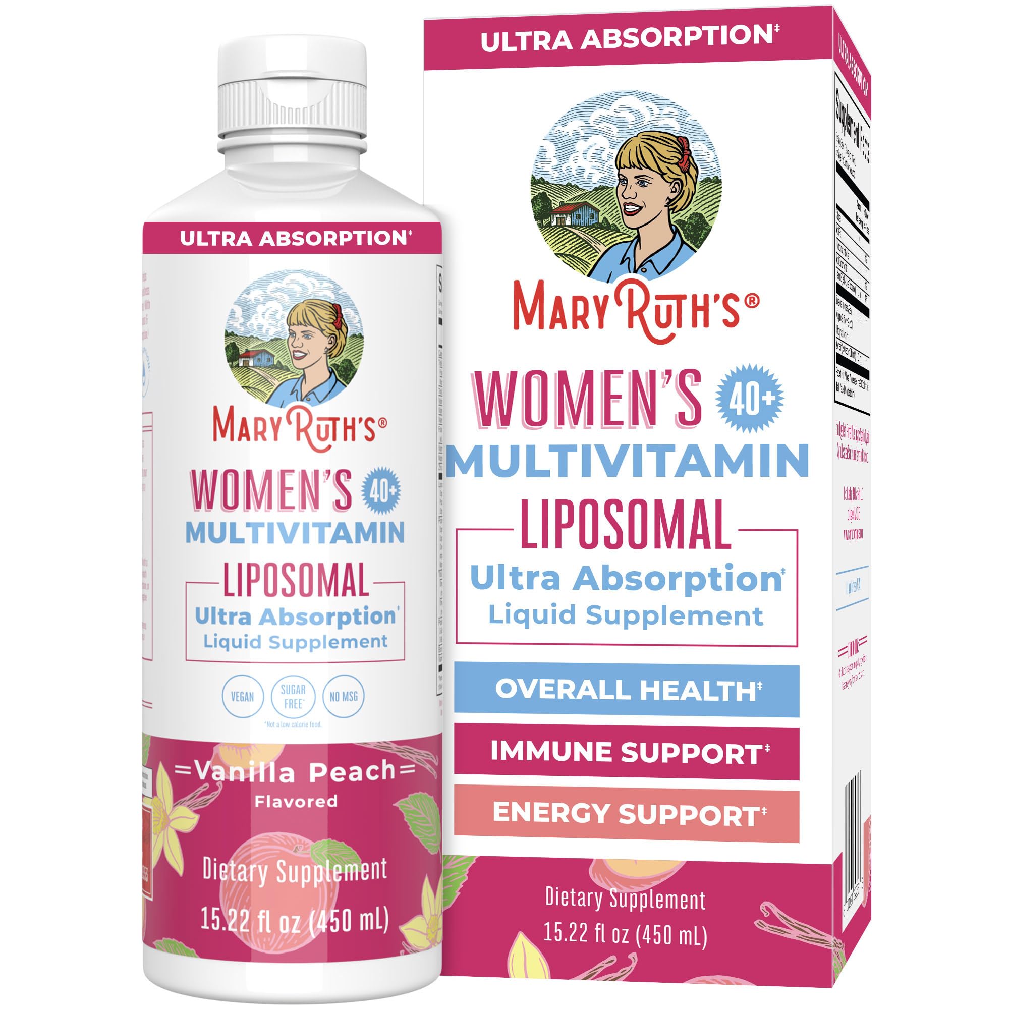 MaryRuth’s Multivitamin Liposomal for Women 40+ | Womens Multivitamin Liposomal | Immune Support Supplement | Menopause Supplement | Methylated Multivitamin | Vegan | Sugar Free | Non-GMO |15.22 Fl Oz MARYRUTH'S buy supplements canada