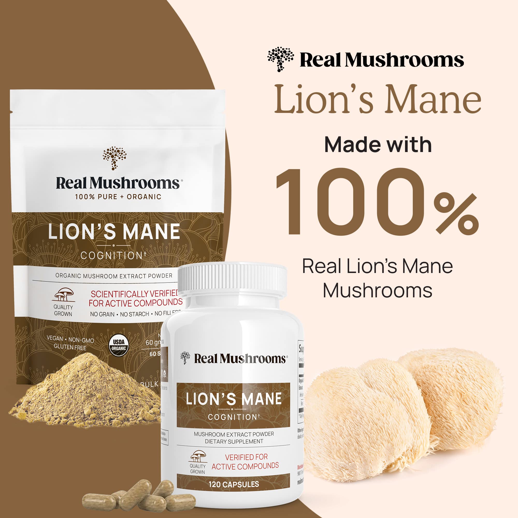 Real Mushrooms Lion’s Mane Capsules - Organic Lions Mane Mushroom Extract Real Mushrooms buy supplements canada