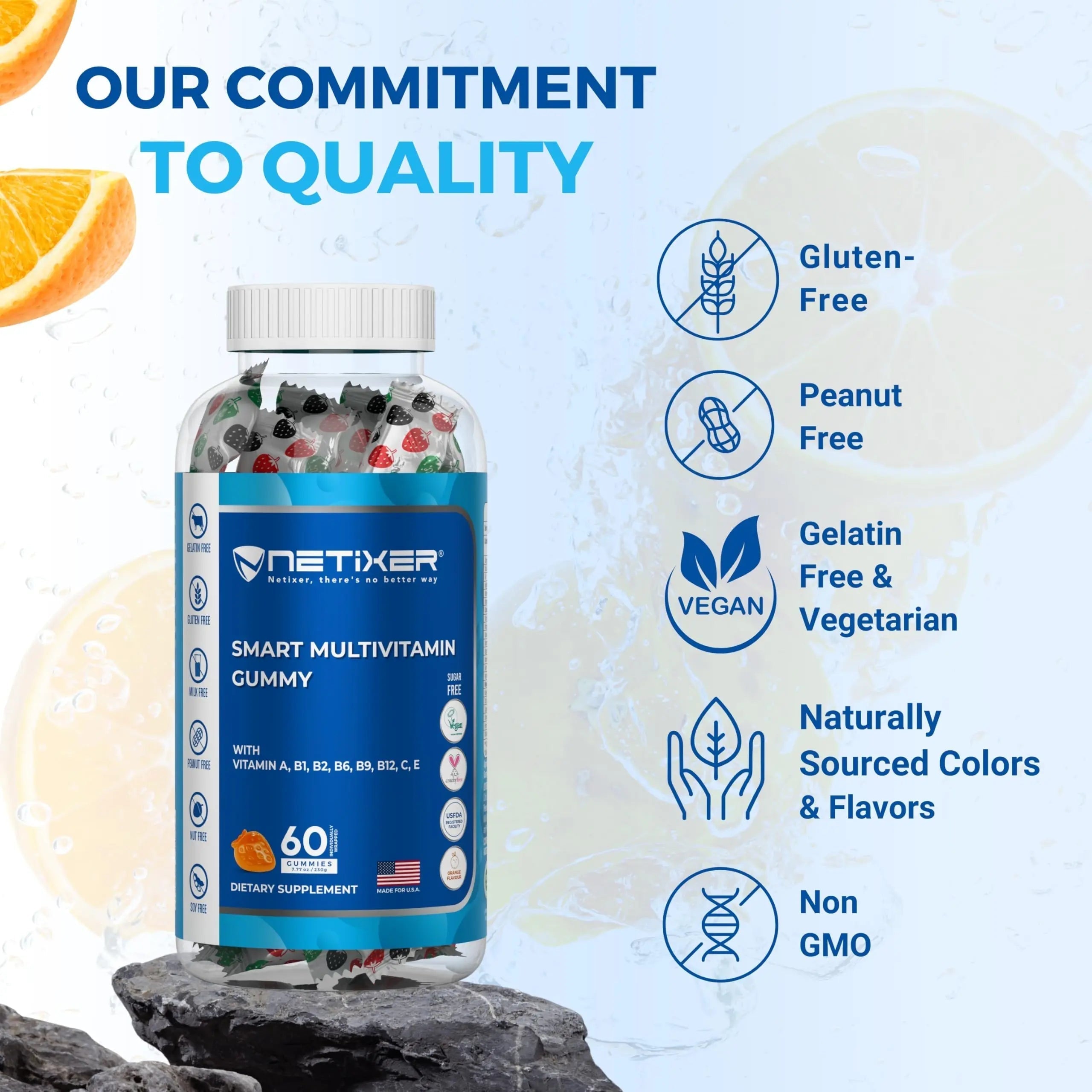 nETiXER Multivitamin Gummies – 60 Vegan Berry Gummies with Vitamins A, C, D, E, B12, Biotin, Zinc, Iodine – Gelatin-Free, Gluten-Free nETiXER buy supplements canada