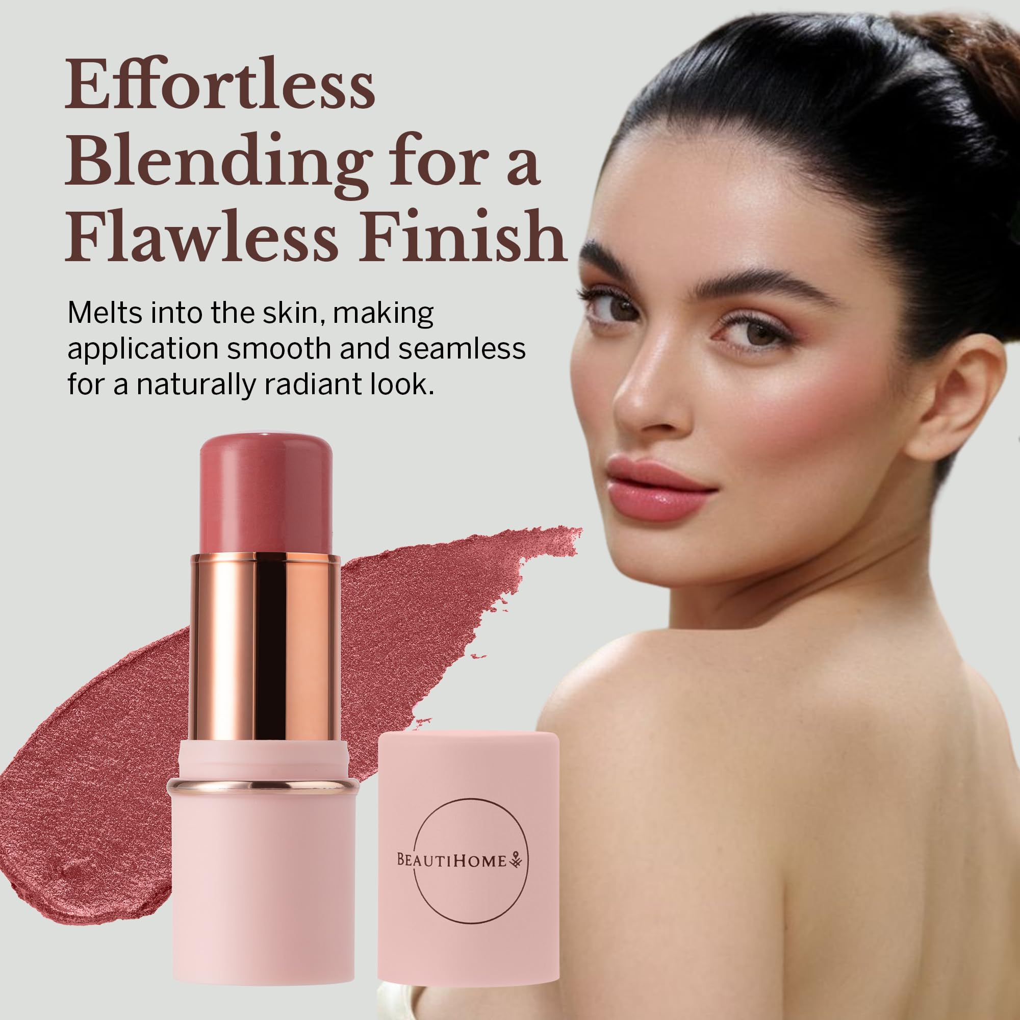BeautiHome Blush Stick for Cheeks & Lips Multistick Cream Blush- Easy to Apply & Blend- Infused with Nourishing Ingredients for your Skin Compact Travel Size Makeup (Misty Rose, Small) BeautiHome buy supplements canada