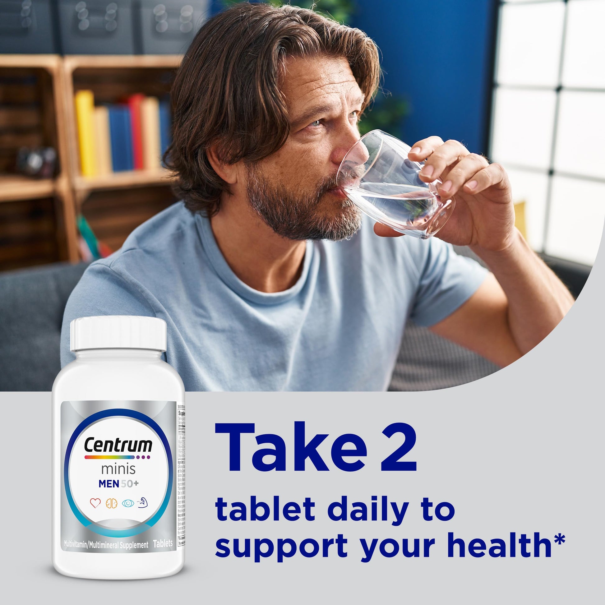 Centrum Minis Silver Multivitamin for Men 50 Plus, Multivitamin/Multimineral Supplement, Vitamin D3, B-Vitamins and Zinc, Non-GMO Ingredients, Supports Memory Centrum buy supplements canada