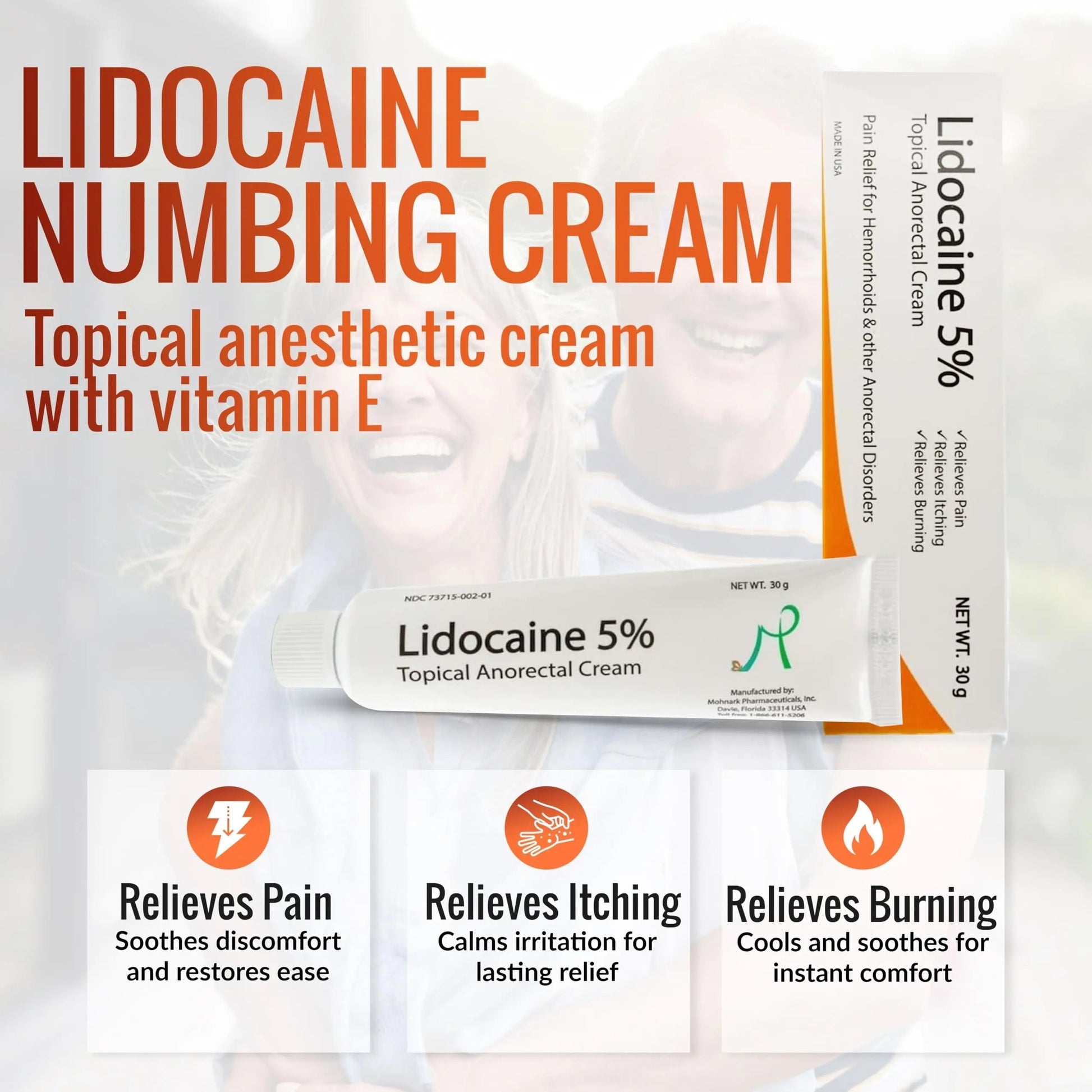 Mohnark Maximum Strength Lidocaine Hemorrhoid Treatment Cream for External and Internal Hemorrhoids Treatment Burn Itch Pain Relief Anal Cream Topical Anorectal Numbing Cream- 30 Gram Tube Made in USA MOHNARK buy supplements canada