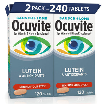 Ocuvite Eye Vitamin & Mineral Supplement, Lutein & Antioxidant Vitamins A, C, E, Zinc for Eye Health, Vitamins for Eyes, 120 Tablets (Pack of 2) Ocuvite buy supplements canada