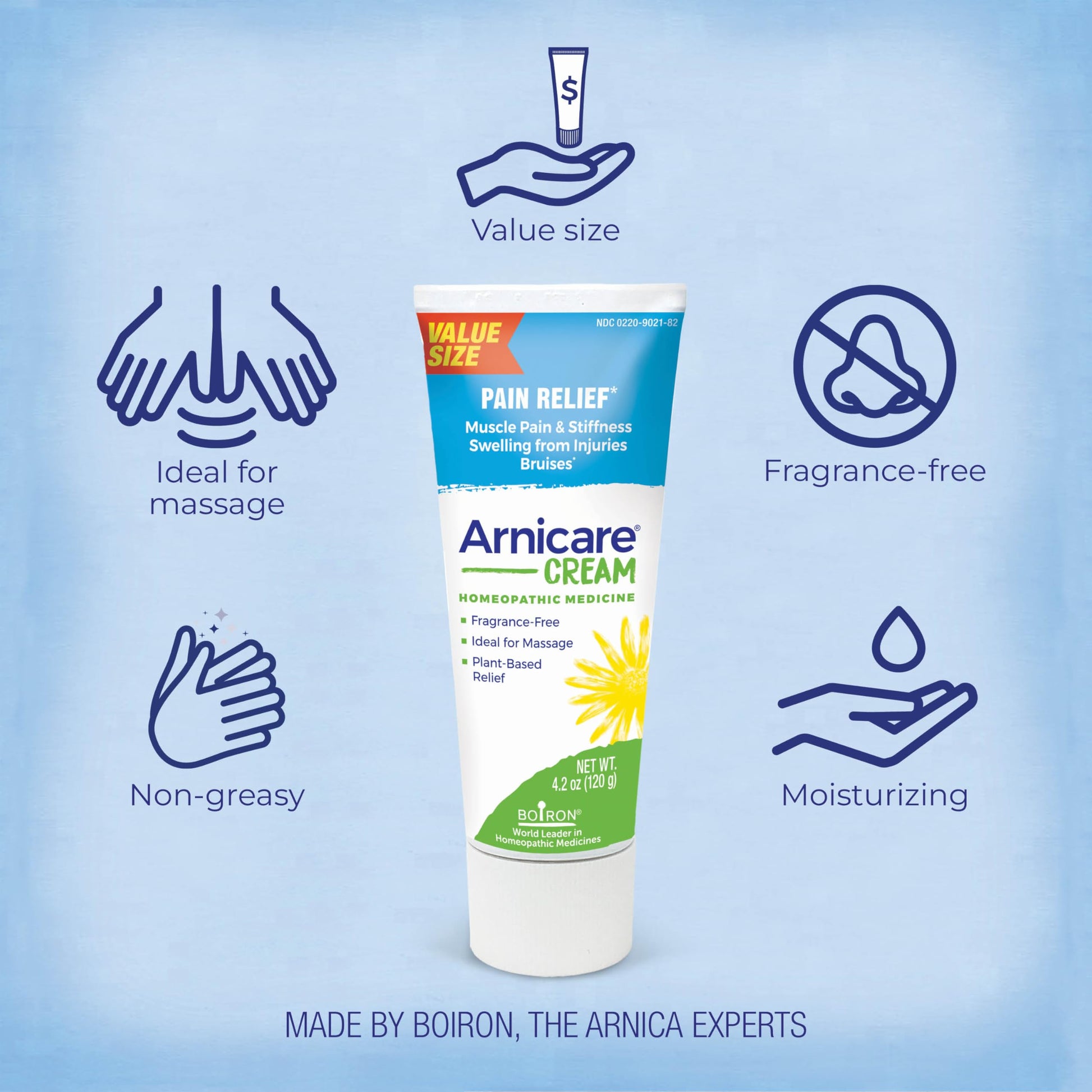 Boiron Arnicare Cream 4.2 oz (Twin Pack) for Joint Pain, Muscle Pain Relief, Swelling, Soreness, Stiffness, and Bruises - Fast Absorbing and Fragrance-Free Arnica Boiron buy supplements canada