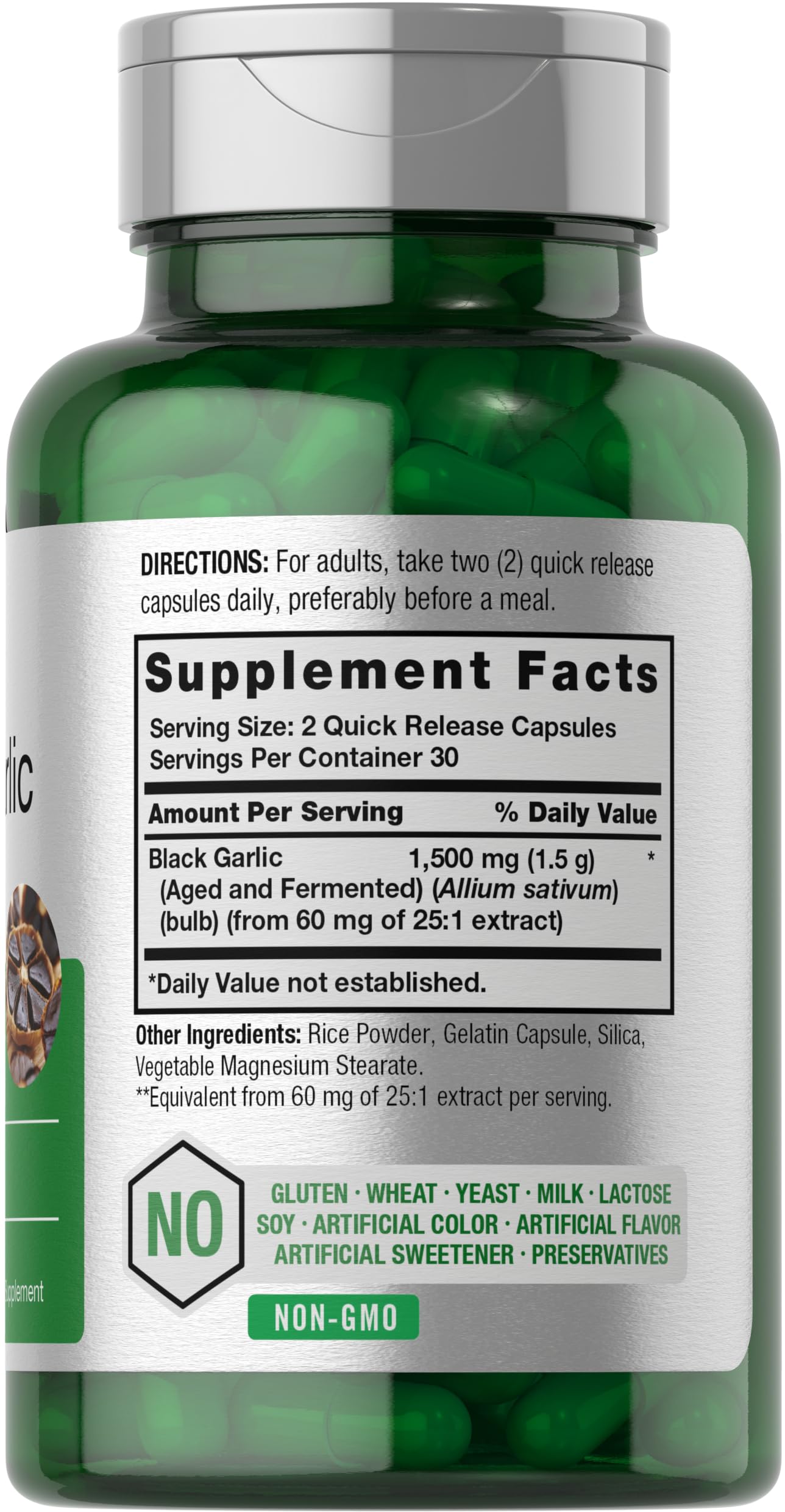 Aged Black Garlic Capsules 1500mg | 60 Count | Fermented Extract Supplement Horbäach buy supplements canada