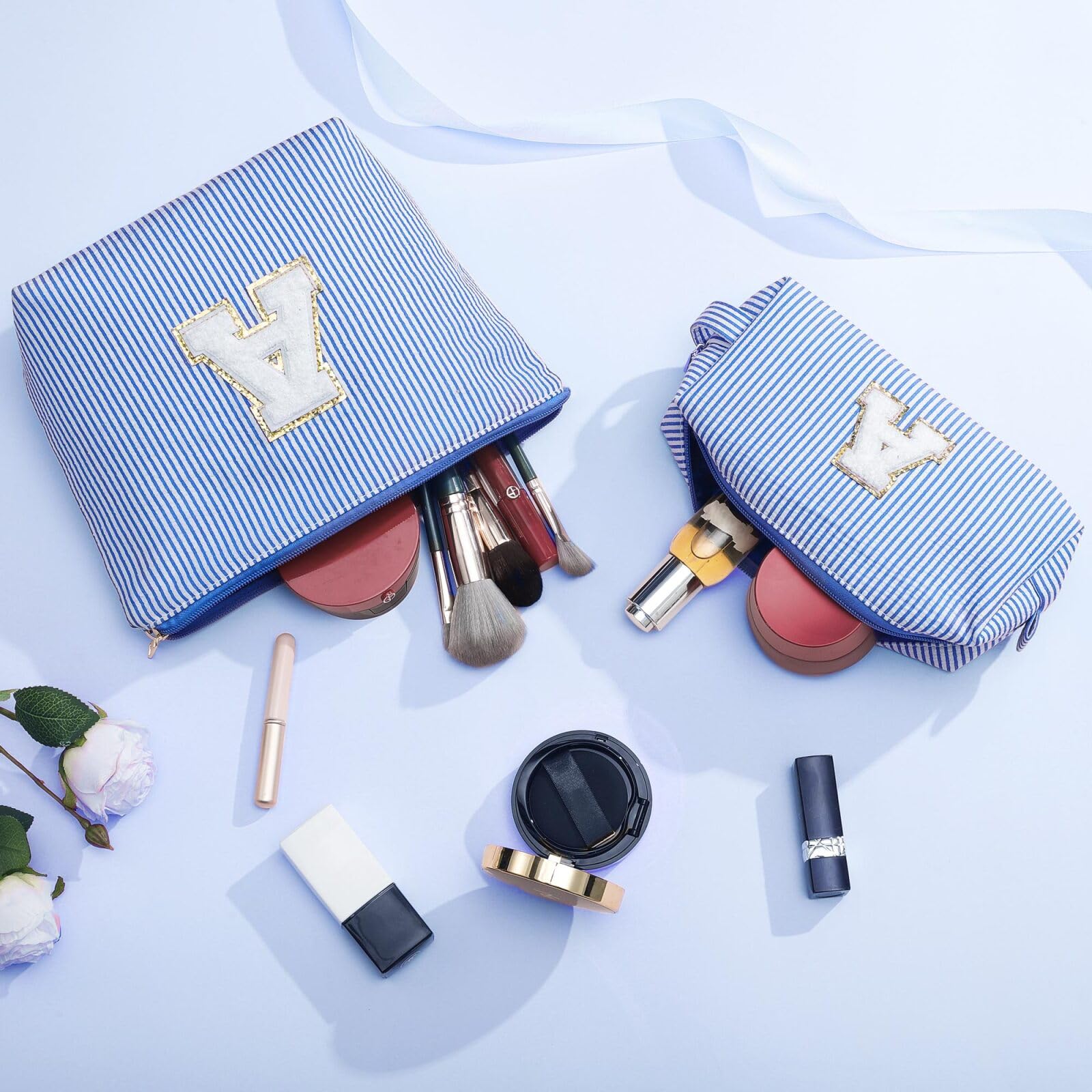 YOOLIFE Birthday Gifts for Teen Girls Kids Initial Makeup Bag | Teen Girl Gift Trendy Stuff | Travel Makeup Bag Toiletry Bags | Gifts for 3 4 5 6 7 8 9 10 11 12 13 Year Old Girl Blue K YOOLIFE buy supplements canada