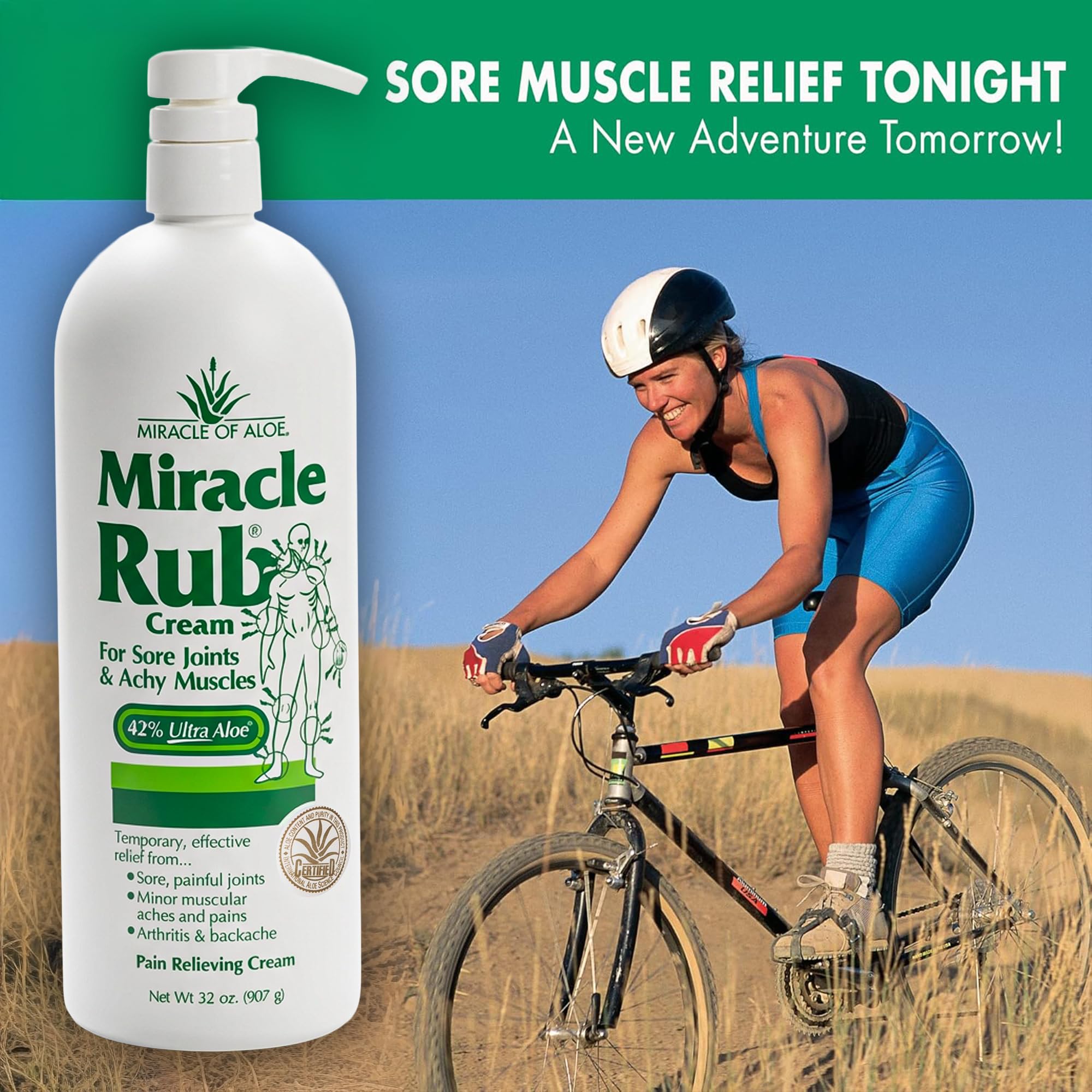 Miracle of Aloe Miracle Rub Pain Relieving Cream 32 oz, Fast & Effective Relief for Arthritis, Muscle, and Joint Pain - Maximum Strength UltraAloe Formula, Topical Analgesic Miracle of Aloe buy supplements canada