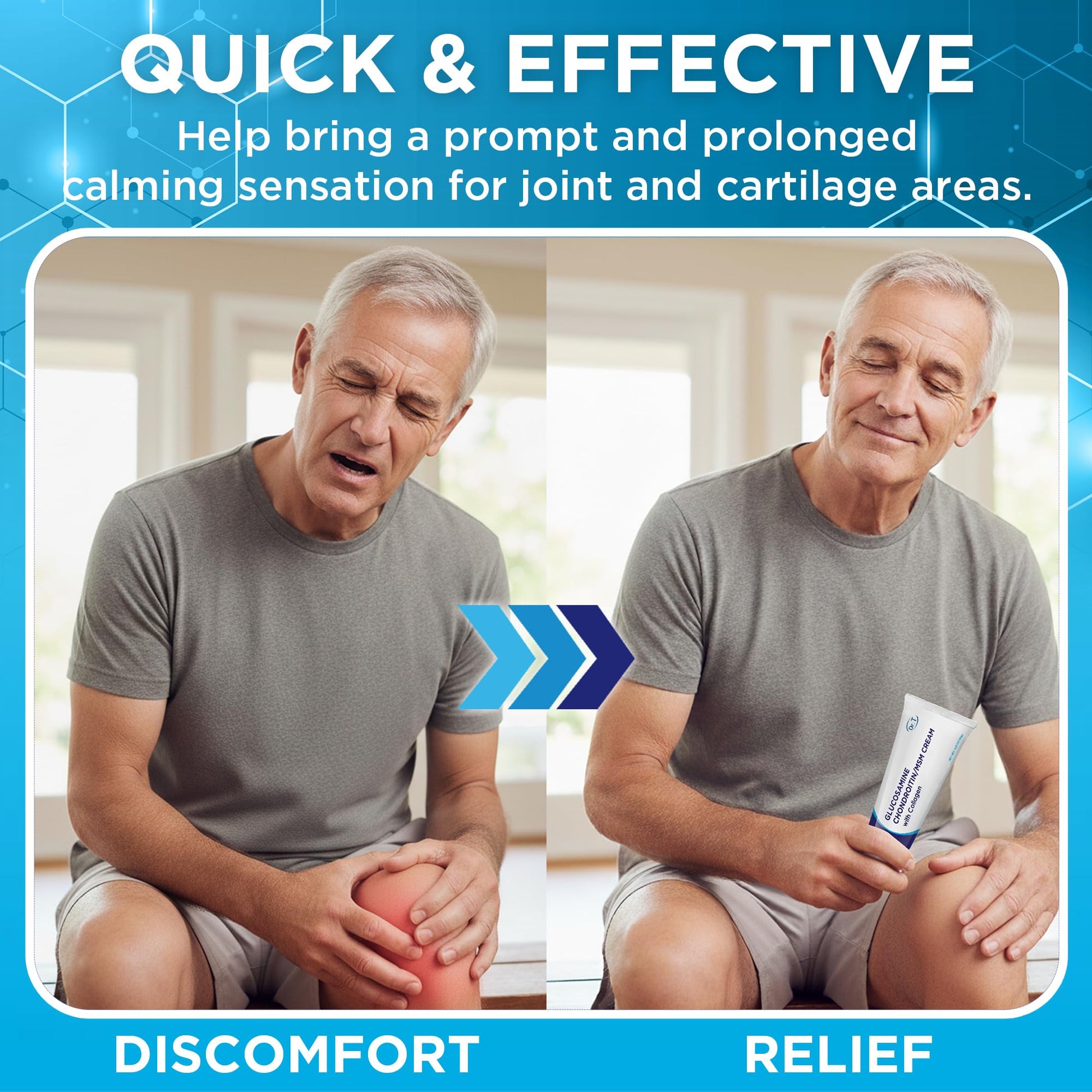 Dr. T Glucosamine Chondroitin Cream - Premium Formula with MSM and Collagen for Joint and Muscle Discomfort - Maintains Joint Strength, Flexibility & Muscle Mobility - 4.23 oz / 120g (2 Pack) Dr. T buy supplements canada