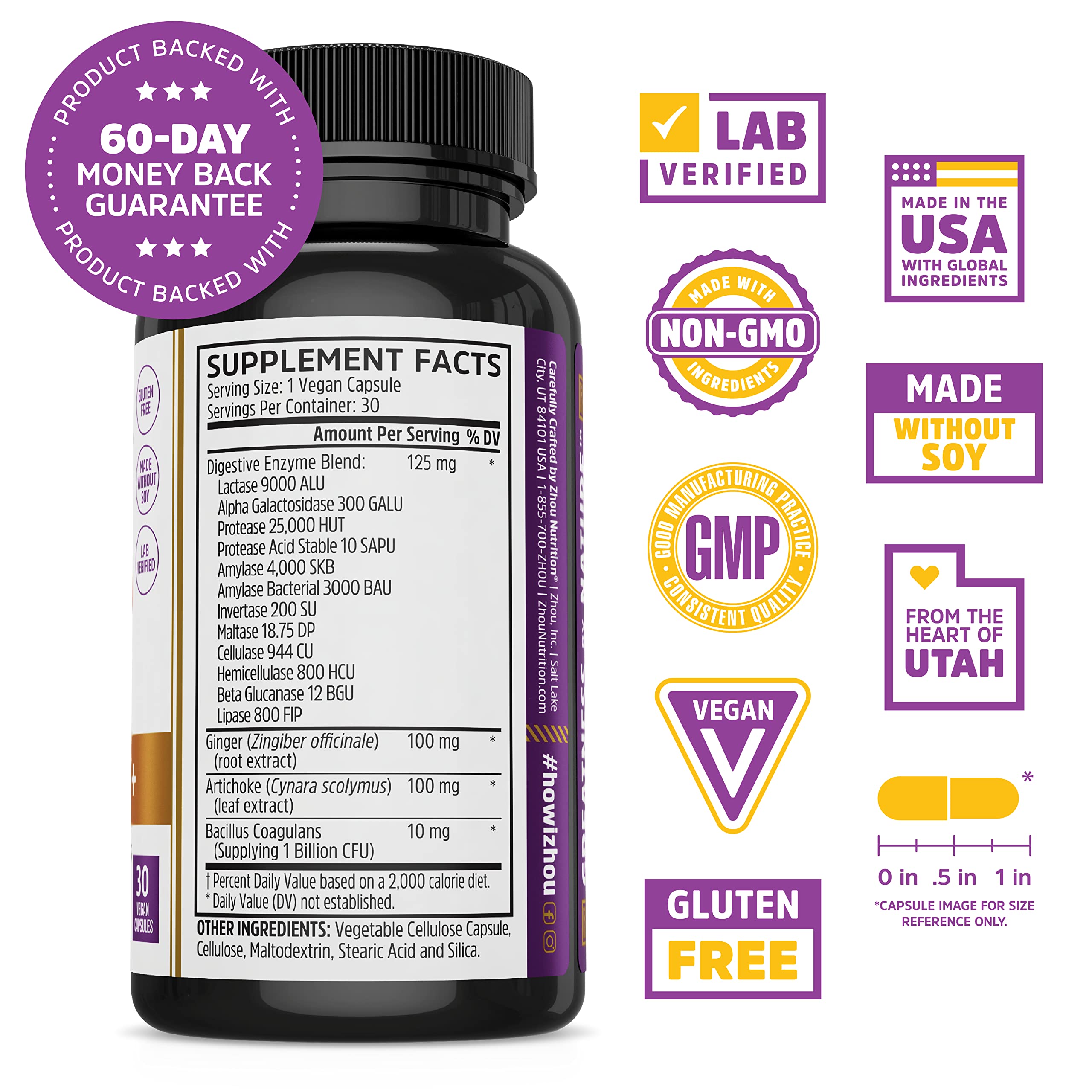 Zhou Nutrition Bloat Blast+ Digestive Enzymes with Probiotics, Bloating Relief for Women Zhou Nutrition buy supplements canada