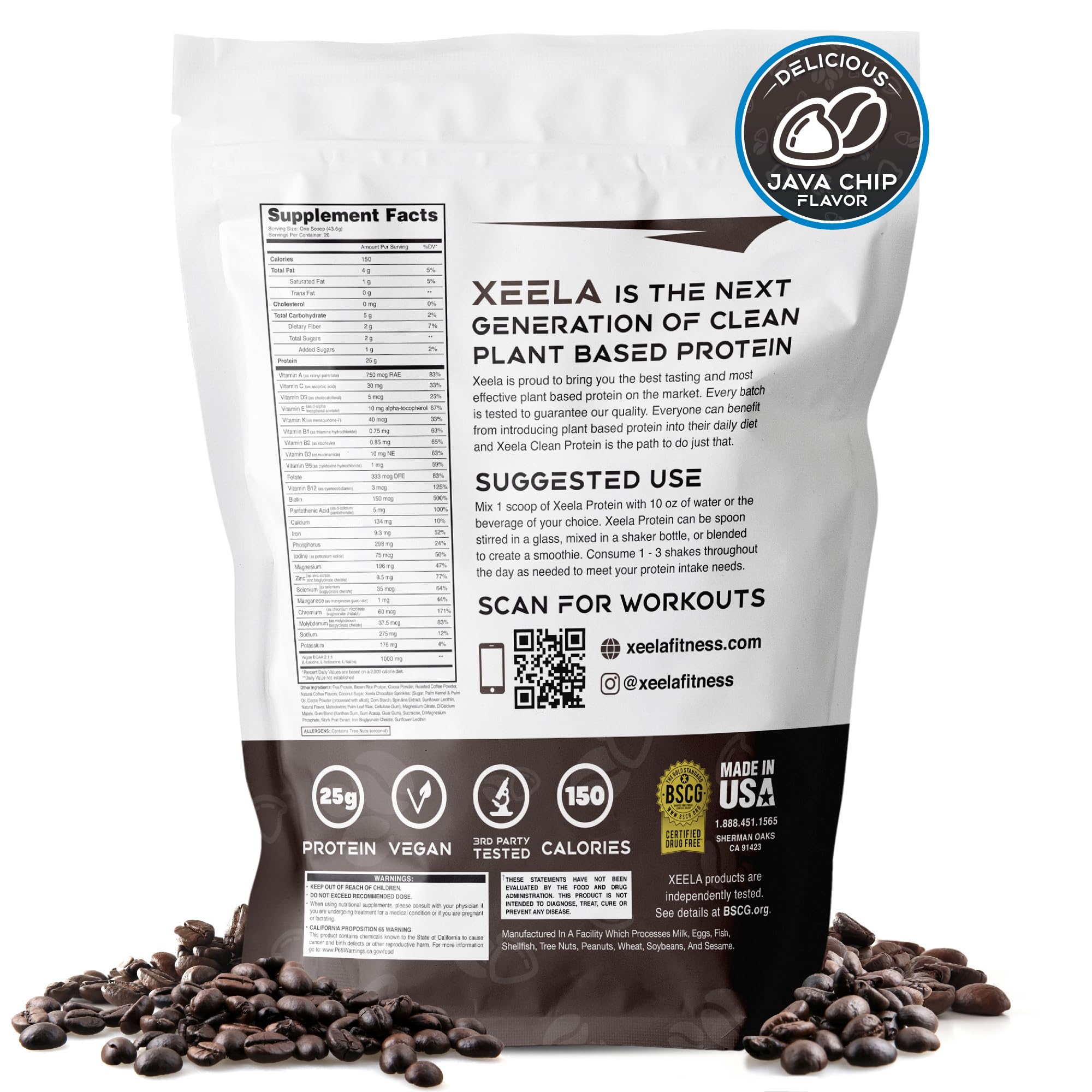 XEELA Plant Based Vegan Protein Powder - Independently Tested - 25g High Protein XEELA buy supplements canada