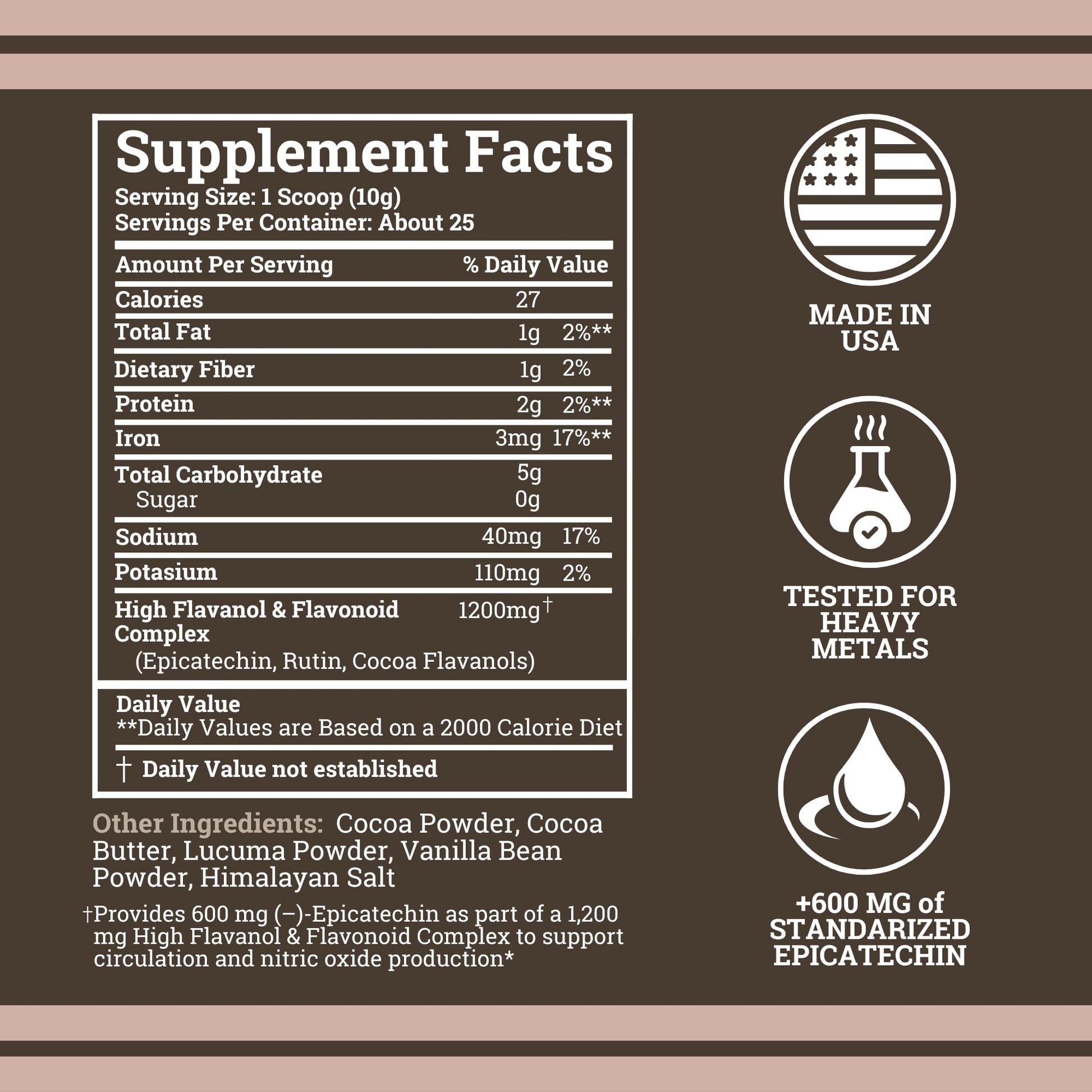Black Forest High Flavanol Cocoa Powder (1200mg Flavanols & Flavonoids Supplements)10X More Flavanols (Epicatechin) Than Cocoa & 600mg of Epicatechin Supplement Black Forest buy supplements canada