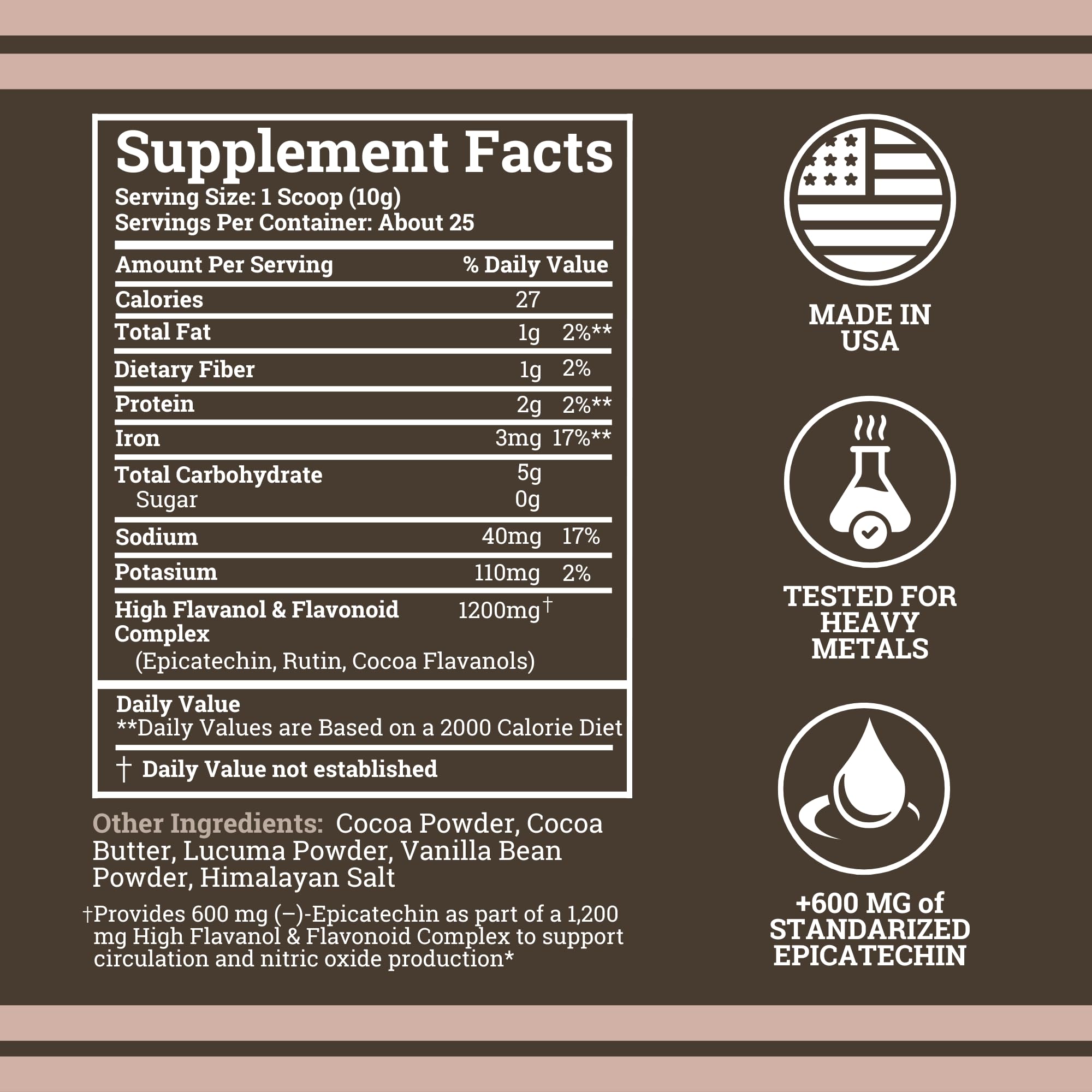 Black Forest High Flavanol Cocoa Powder (1200mg Flavanols & Flavonoids Supplements)10X More Flavanols (Epicatechin) Than Cocoa & 600mg of Epicatechin Supplement Black Forest buy supplements canada