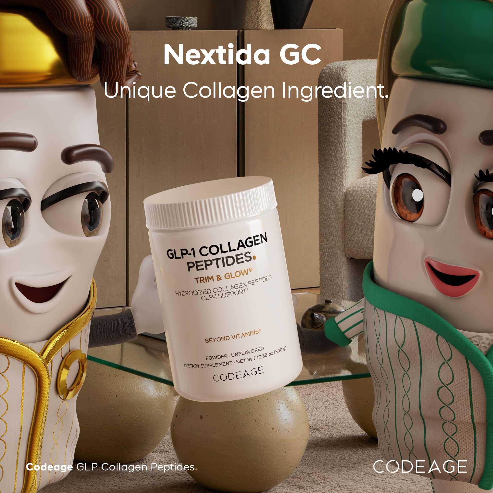 Codeage GLP-1 Collagen Powder Supplement - Nextida GC Collagen Peptides - GLP 1 Support - Hydrolyzed, Grass-Fed, Type I & III, Unflavored - Non-GMO, Gluten-Free, Dairy-Free - 10.58 Oz Codeage buy supplements canada