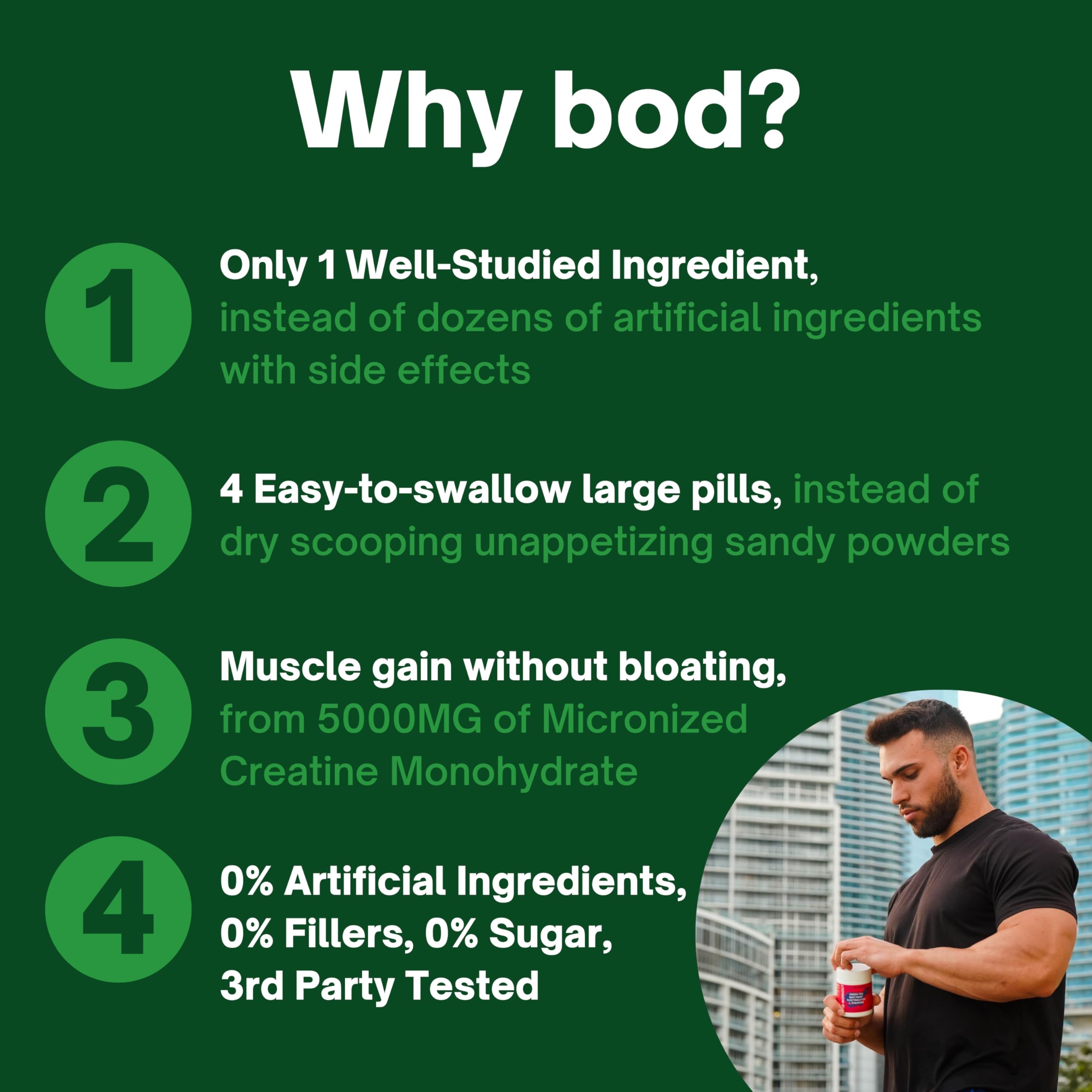 BOD Creatine Monohydrate Capsules – 45 Servings (4 Capsules = 5 g) – Ultra-Pure 200 Mesh Creatine Monohydrate – Strength, Power, Muscle Growth & Recovery Bod buy supplements canada