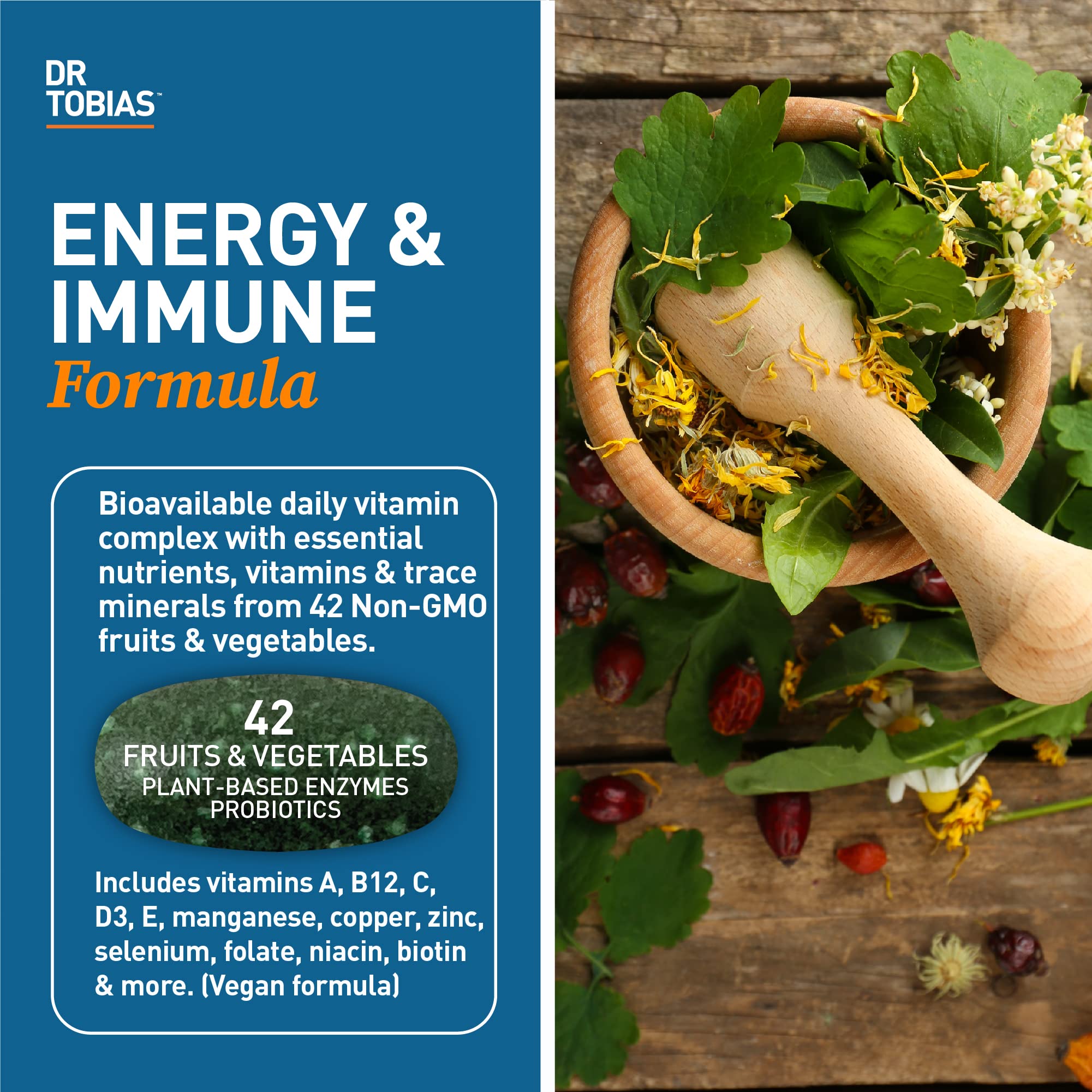 Dr. Tobias Adult Multivitamin for Women & Men, Energy & Immune Support from 42 Fruits Dr. Tobias buy supplements canada
