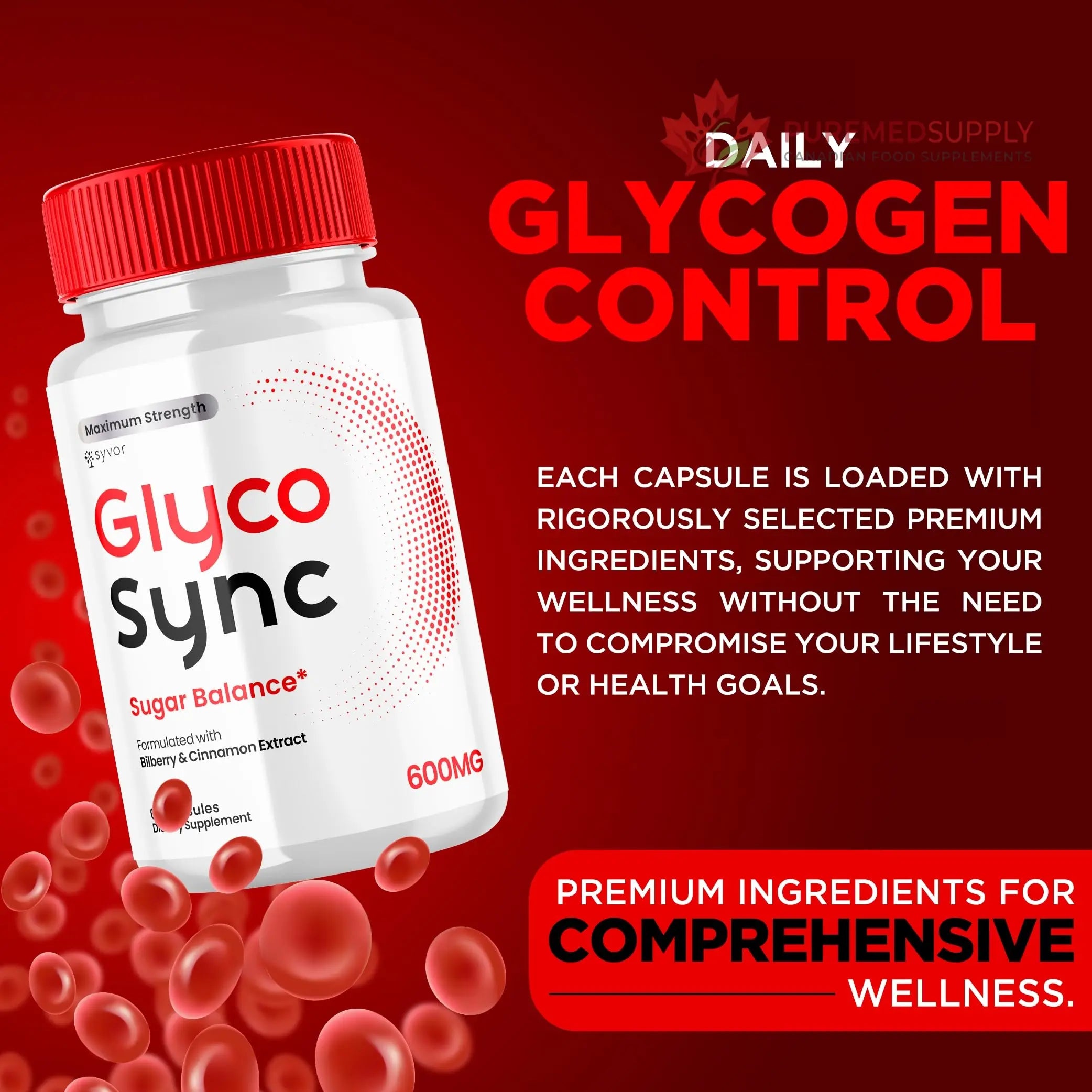 (2 Pack) Glyco Sync Capsules, Official Glyco Sync Balance Pills with All Natural Ingredients, Advanced Formula GlycoSync Joint Health and Wellness Support Max Strength for Men & Women (120 Capsules) Syvor buy supplements canada