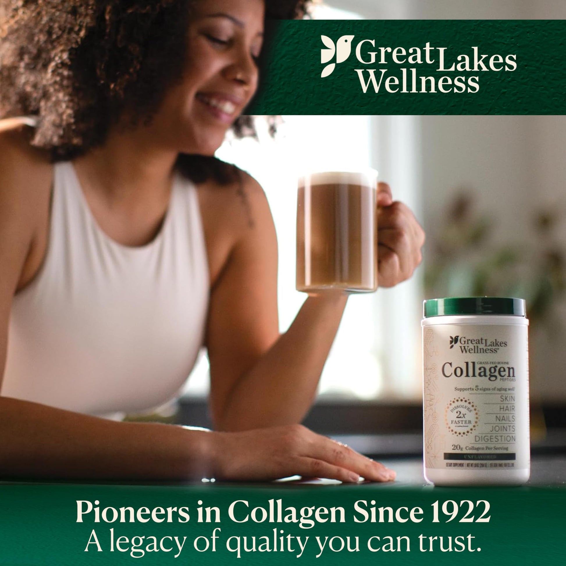 Great Lakes Wellness Collagen Peptides Powder – Supports Skin, Hair, Nails, Joints & Digestion – Hydrolyzed, Quick Dissolve Great Lakes Wellness buy supplements canada