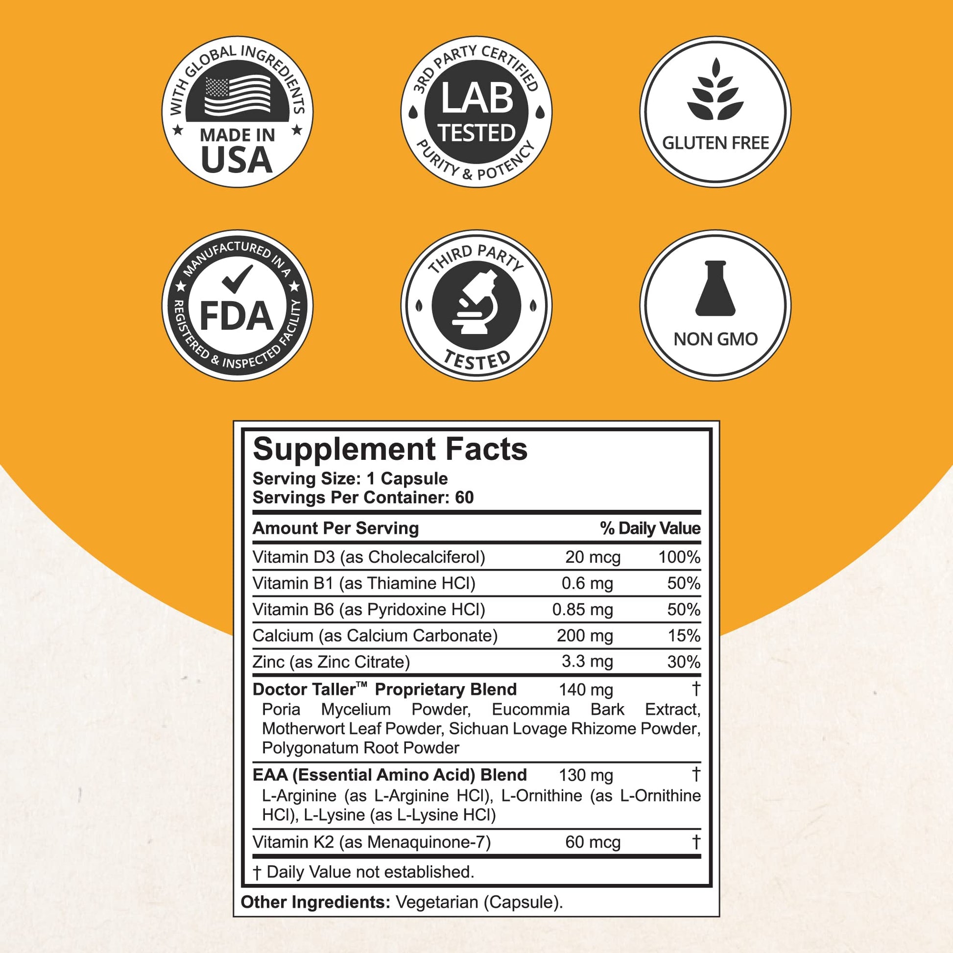 NuBest Doctor Taller - Bone Strength Supports, Enhance Immune System - Keto with Calcium, Vitamin D3, Vitamin K2, Amino Acids & Herbs for Children (8+) - 60 Vegan Capsules | 1 Month Supply NuBest buy supplements canada