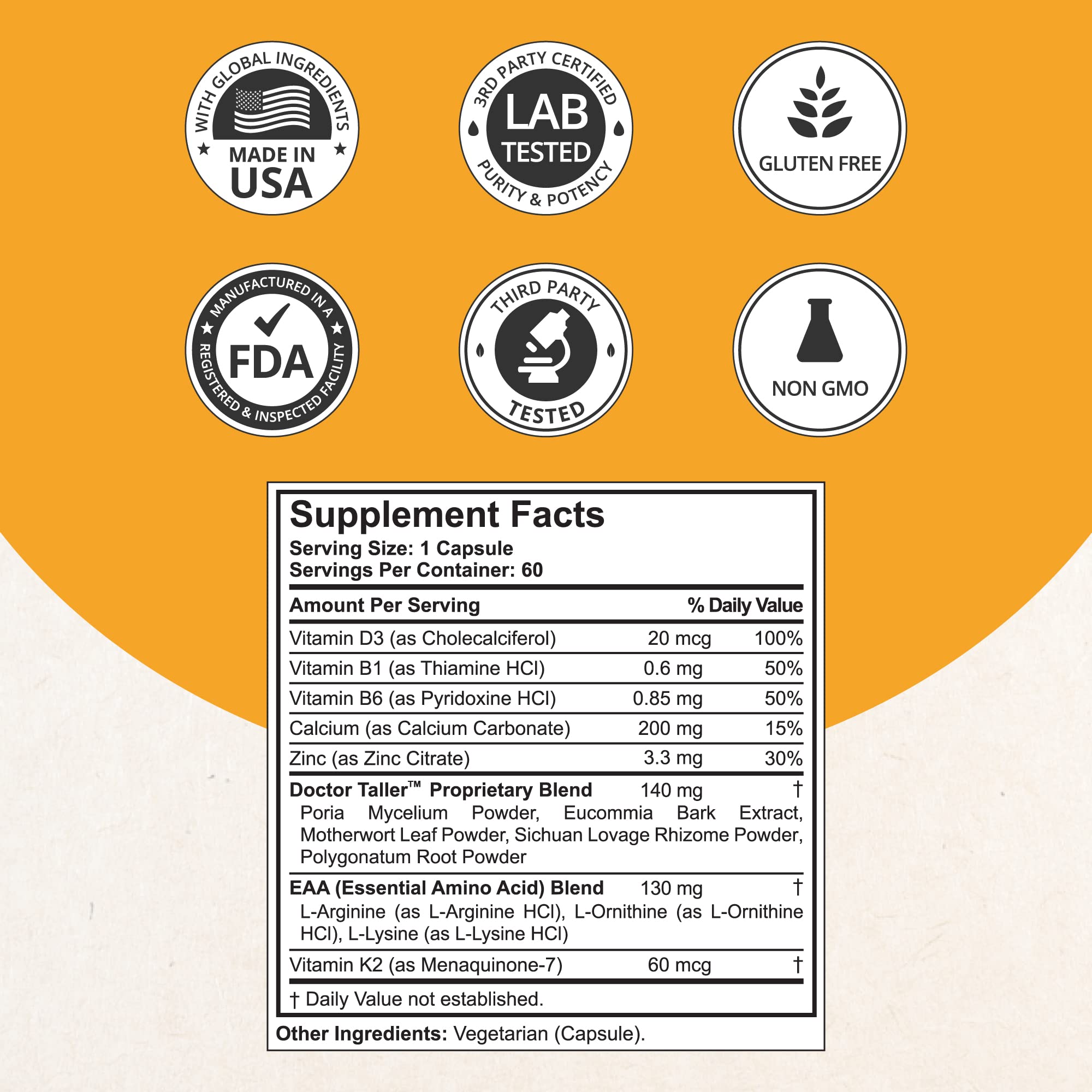 NuBest Doctor Taller - Bone Strength Supports, Enhance Immune System - Keto with Calcium, Vitamin D3, Vitamin K2, Amino Acids & Herbs for Children (8+) - 60 Vegan Capsules | 1 Month Supply NuBest buy supplements canada