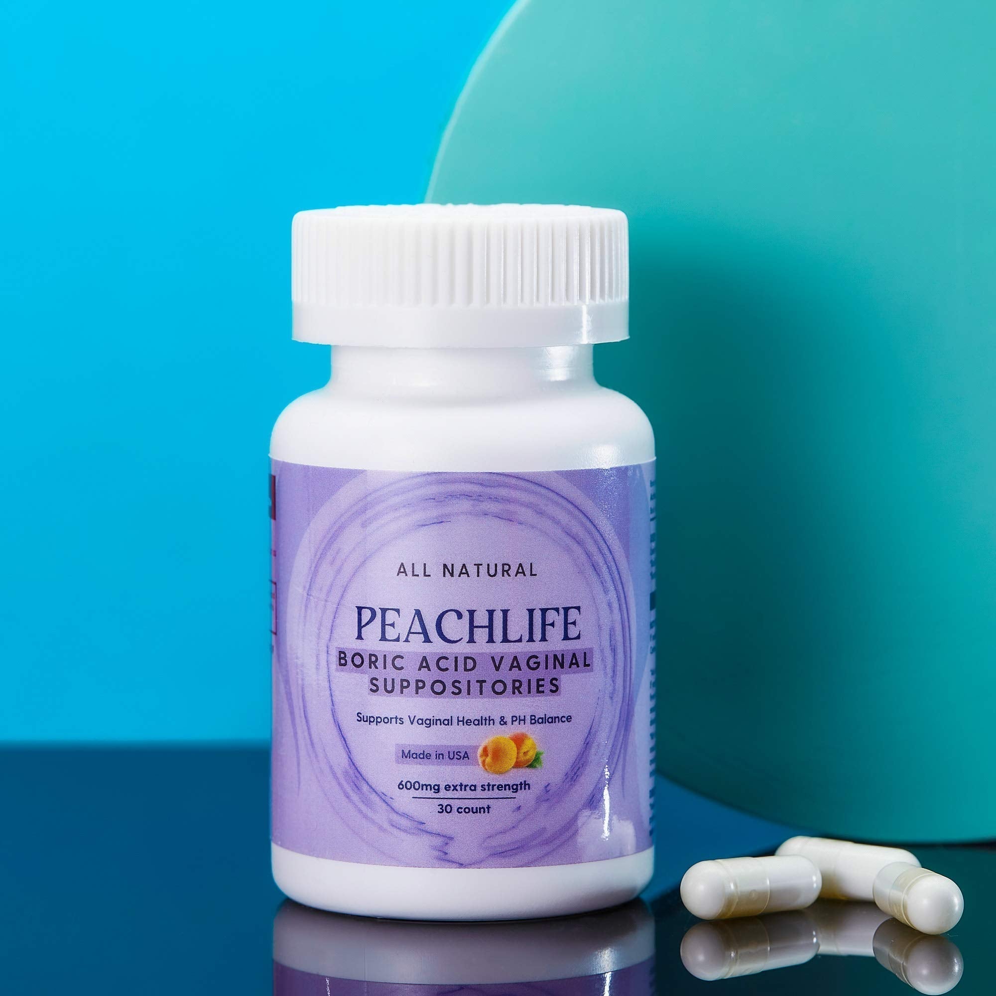 Peachlife Boric Acid Suppositories in Vegetable Capsules - USA Made - Vaginal pH Peachlife buy supplements canada
