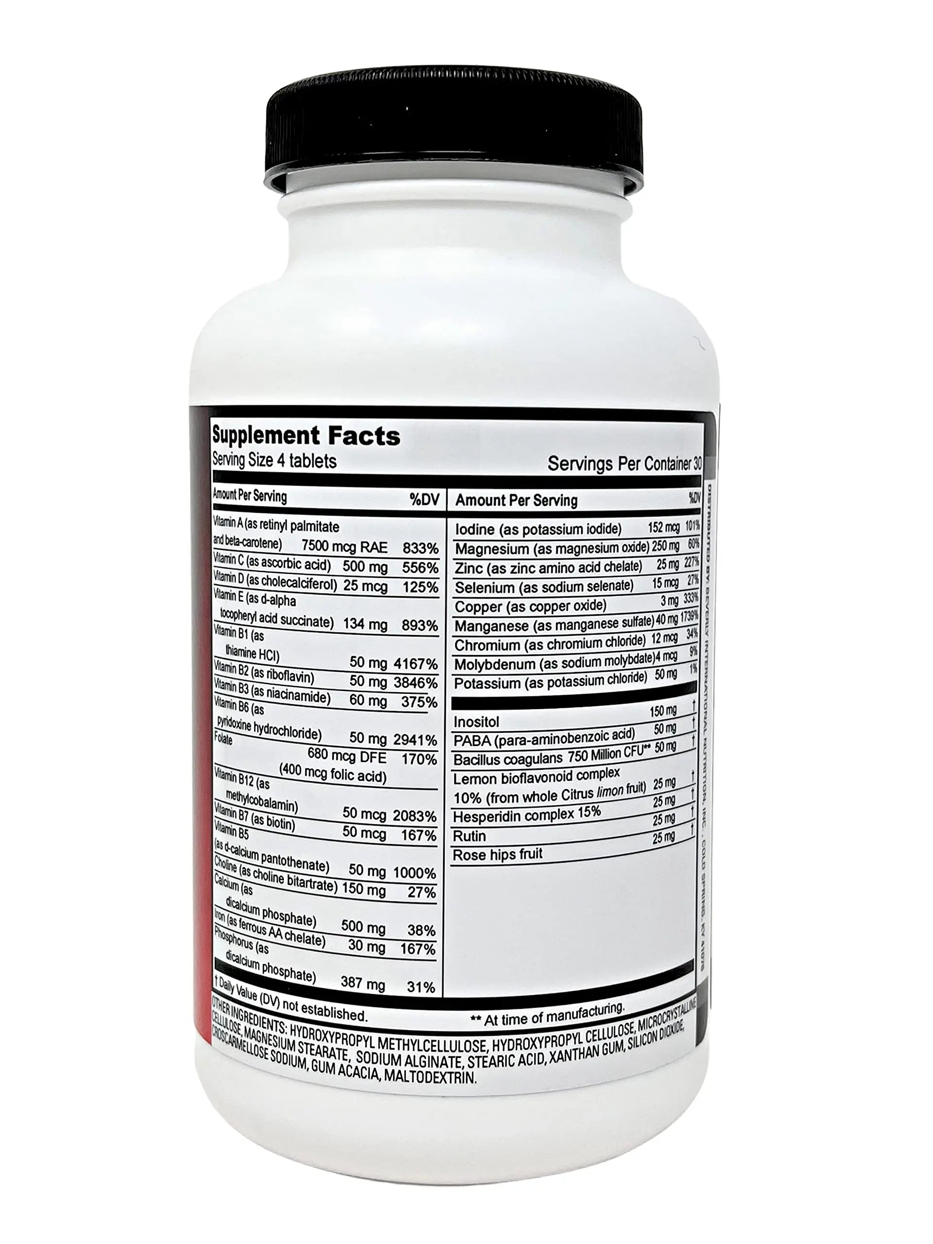 Beverly International Fit Tabs Daily Multi-Vitamin/Mineral with Iron Peptonate,120 Tablets. (30 Servings) Notice The Difference Beverly International buy supplements canada