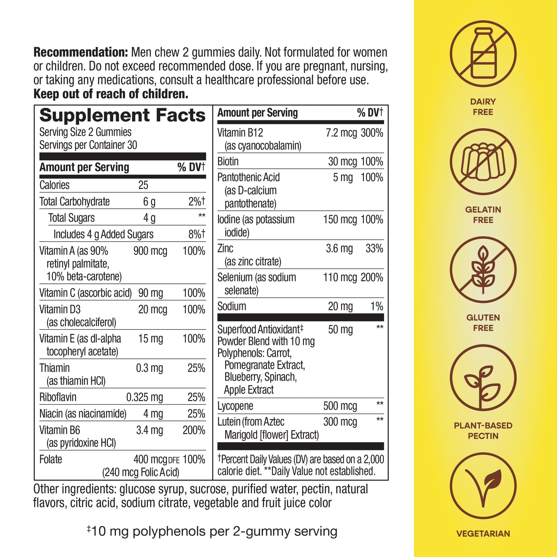 Nature's Way Alive! Men’s 50+ Daily Gummy Multivitamins, Supports Healthy Brain, Eyes, Heart*, B-Vitamins Nature's Way buy supplements canada