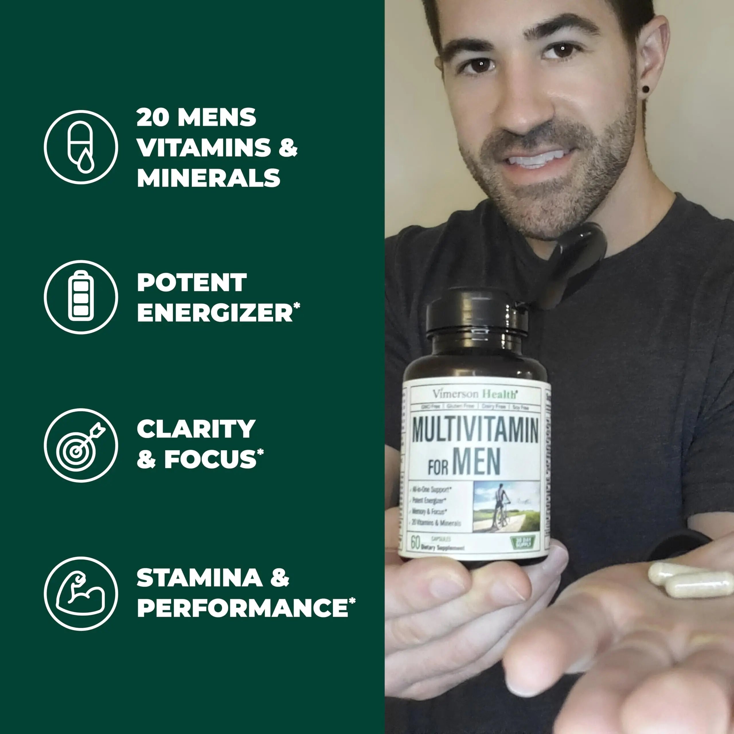 Vimerson Health Multivitamin for Men & Tongkat Ali for Men with Horny Goat Weed, Maca Root Powder, Tribulus Terrestris, Saw Palmetto Extract Vimerson Health buy supplements canada