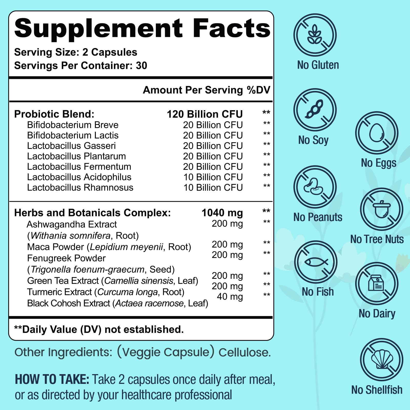 Menopause Supplements for Women, 120 Billion CFU Probiotic, 13-in-1 Herbs Probiotics Complex, for Menopause Relief, Hormone Balance, Hot Flashes, Night Sweats, Mood Swings, Gut & Immunity - 60 Capsule Dmeisy buy supplements canada