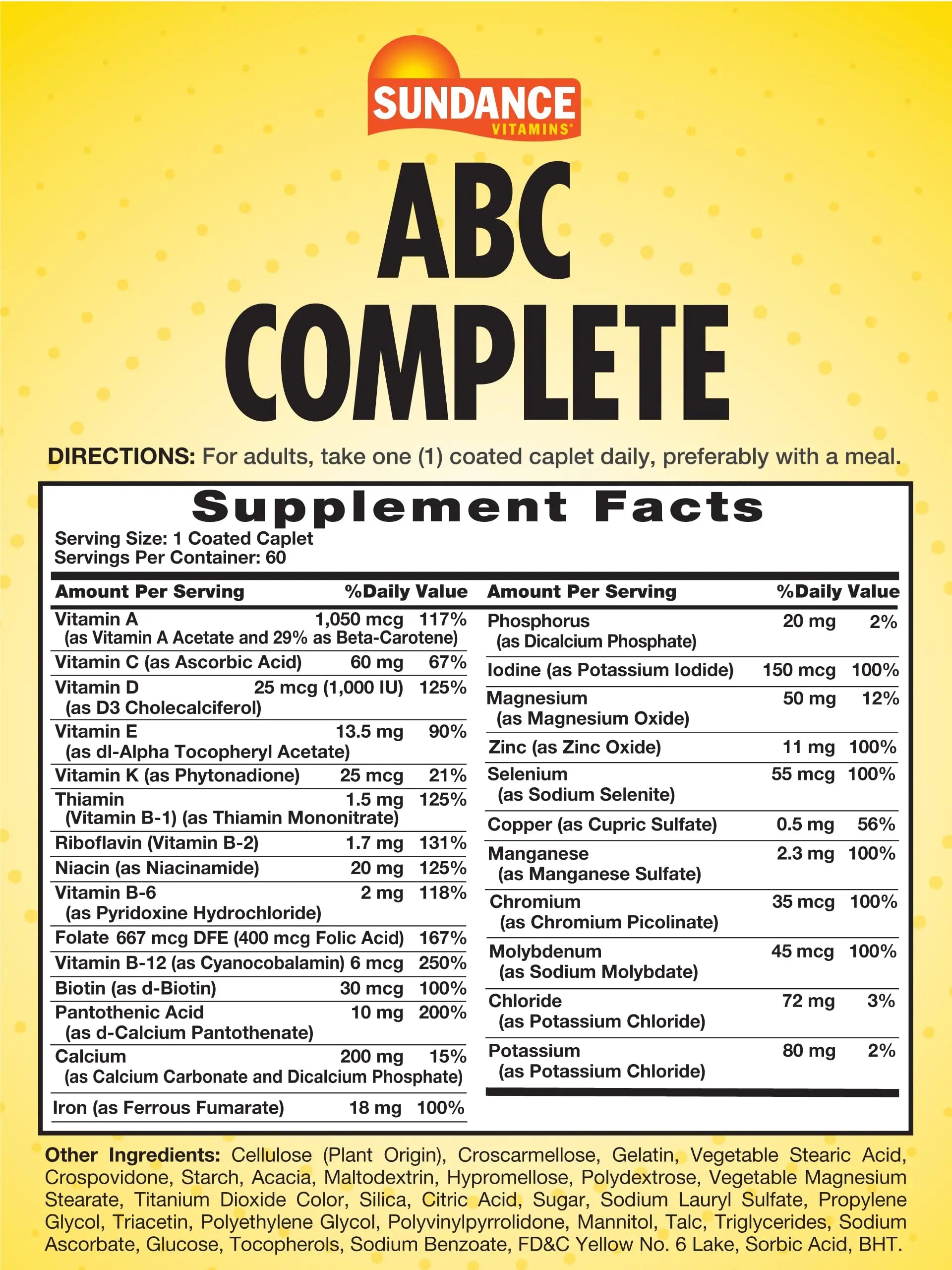 Sundance Multivitamin for Women & Men | with Iron | Mineral Formula ABC Complete | Non-GMO and Gluten Free Supplement Sundance buy supplements canada