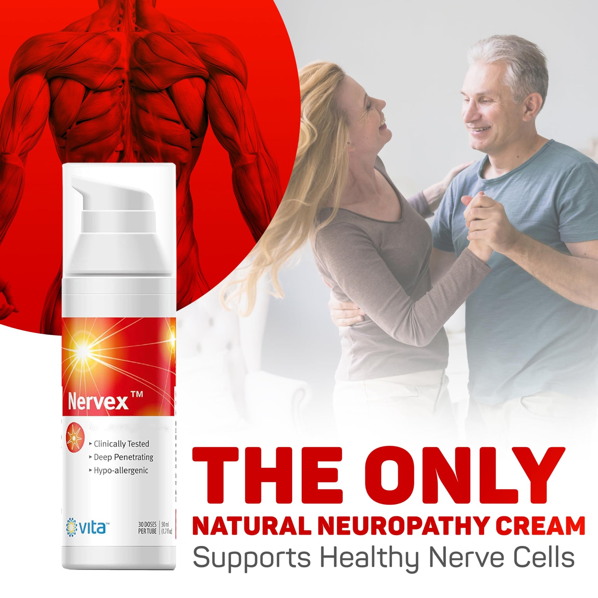 Vita Sciences Nervex Powerful Neuropathy Cream: Advanced Natural Relief for Peripheral Neuropathy, Fibromyalgia, and Fast Comfort Treatment for Feet, Hands, Legs, and Toes Vita Sciences buy supplements canada