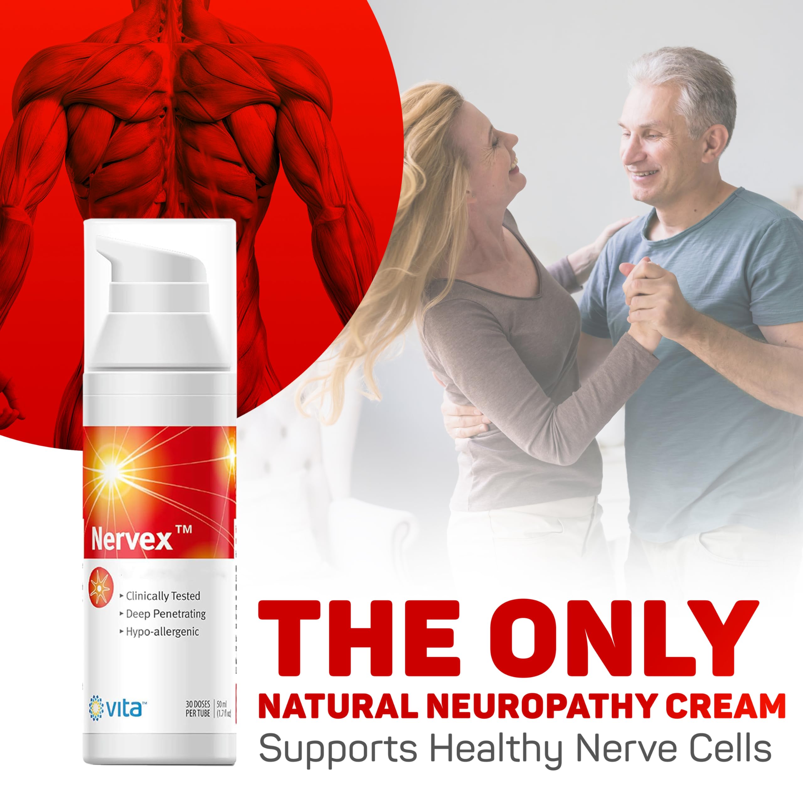 Vita Sciences Nervex Powerful Neuropathy Cream: Advanced Natural Relief for Peripheral Neuropathy, Fibromyalgia, and Fast Comfort Treatment for Feet, Hands, Legs, and Toes Vita Sciences buy supplements canada